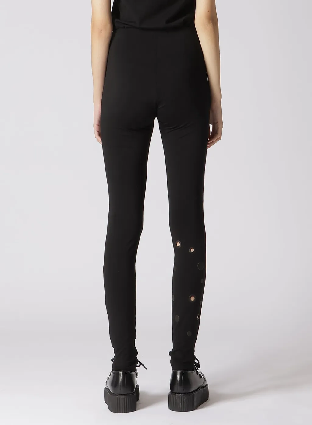 Leather Dot Jersey Leggings