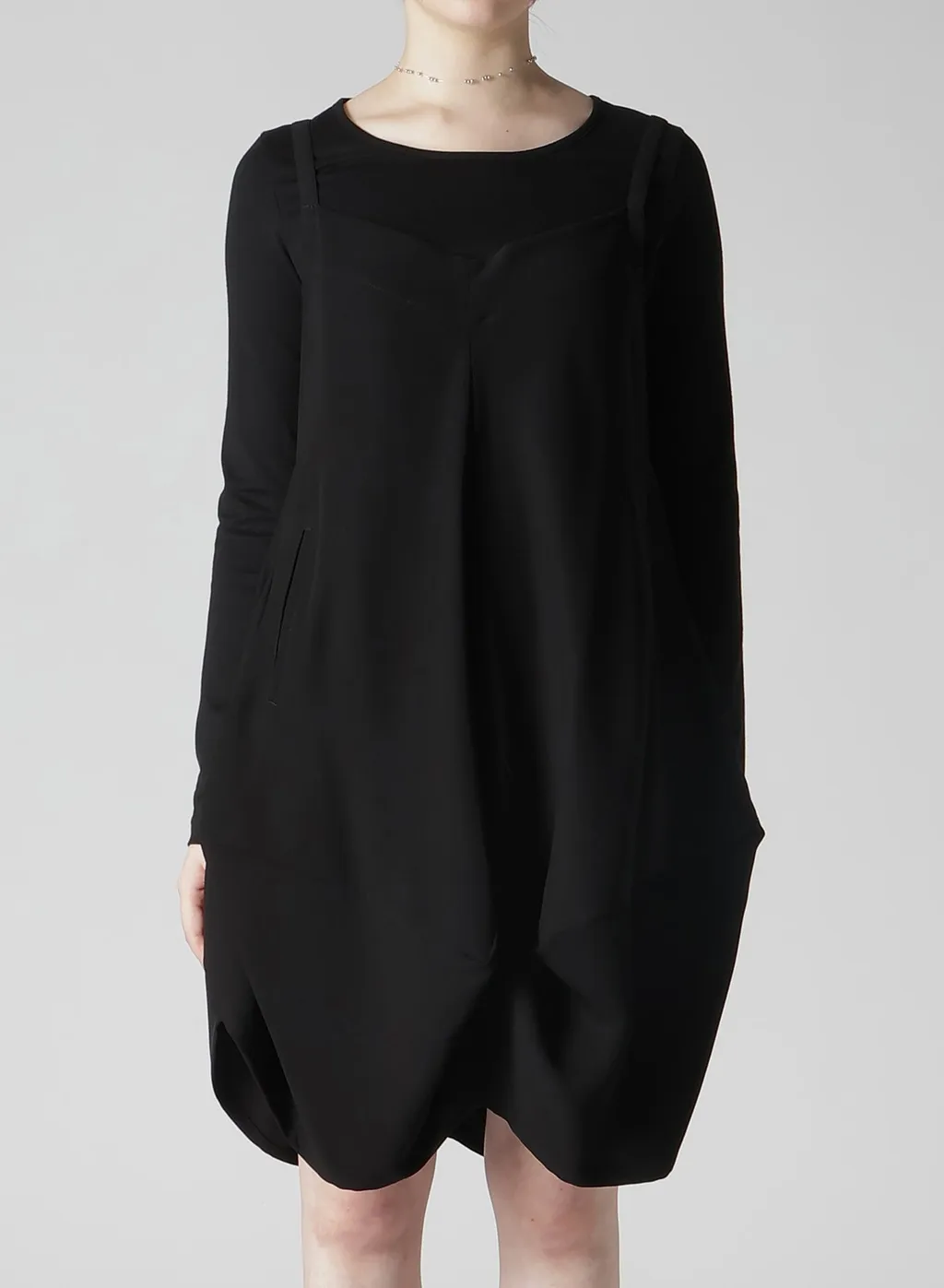 Double Satin Squared Hem Dress