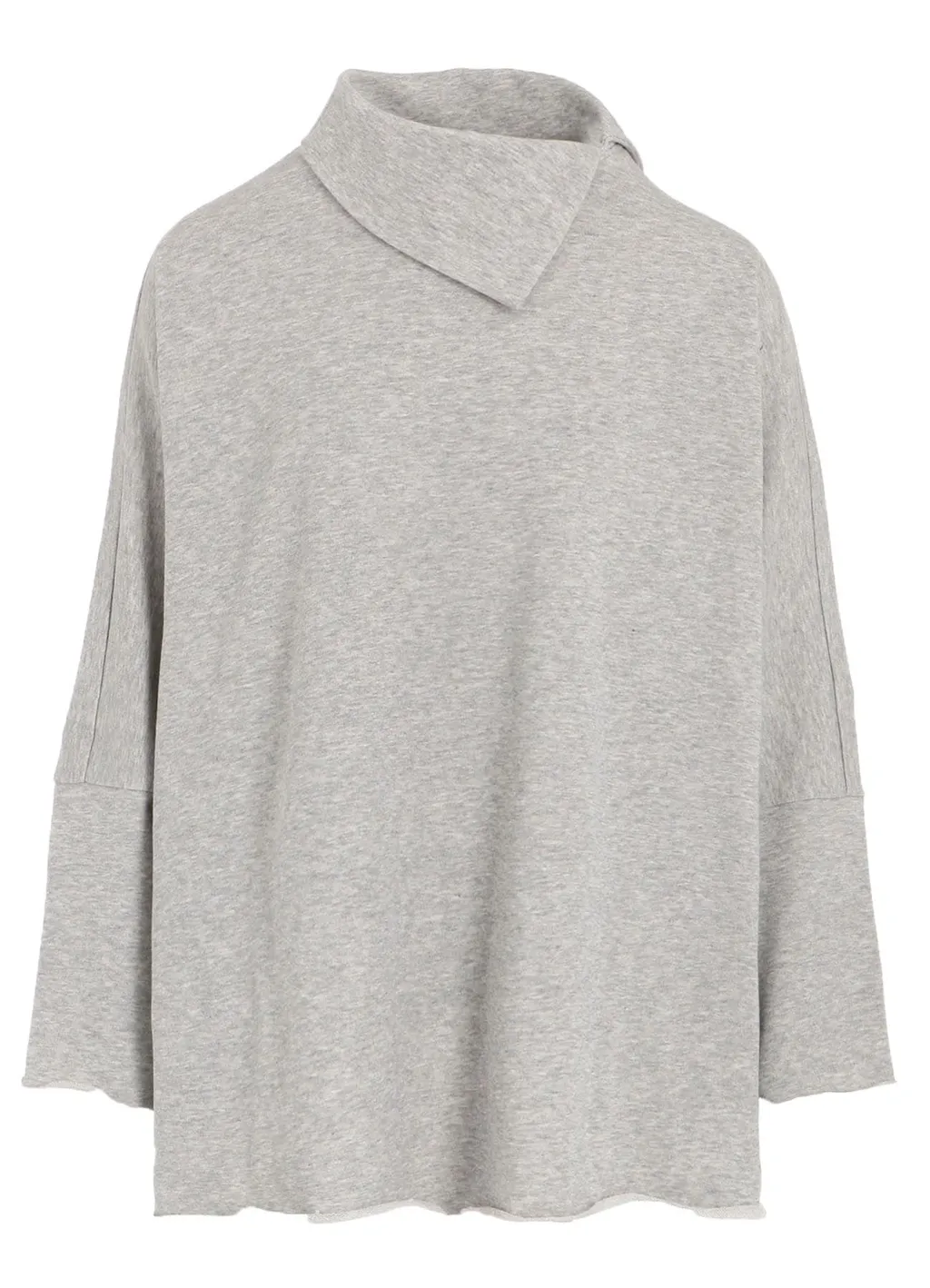 Cotton Mini Fleece Asymmetric Collar Pullover