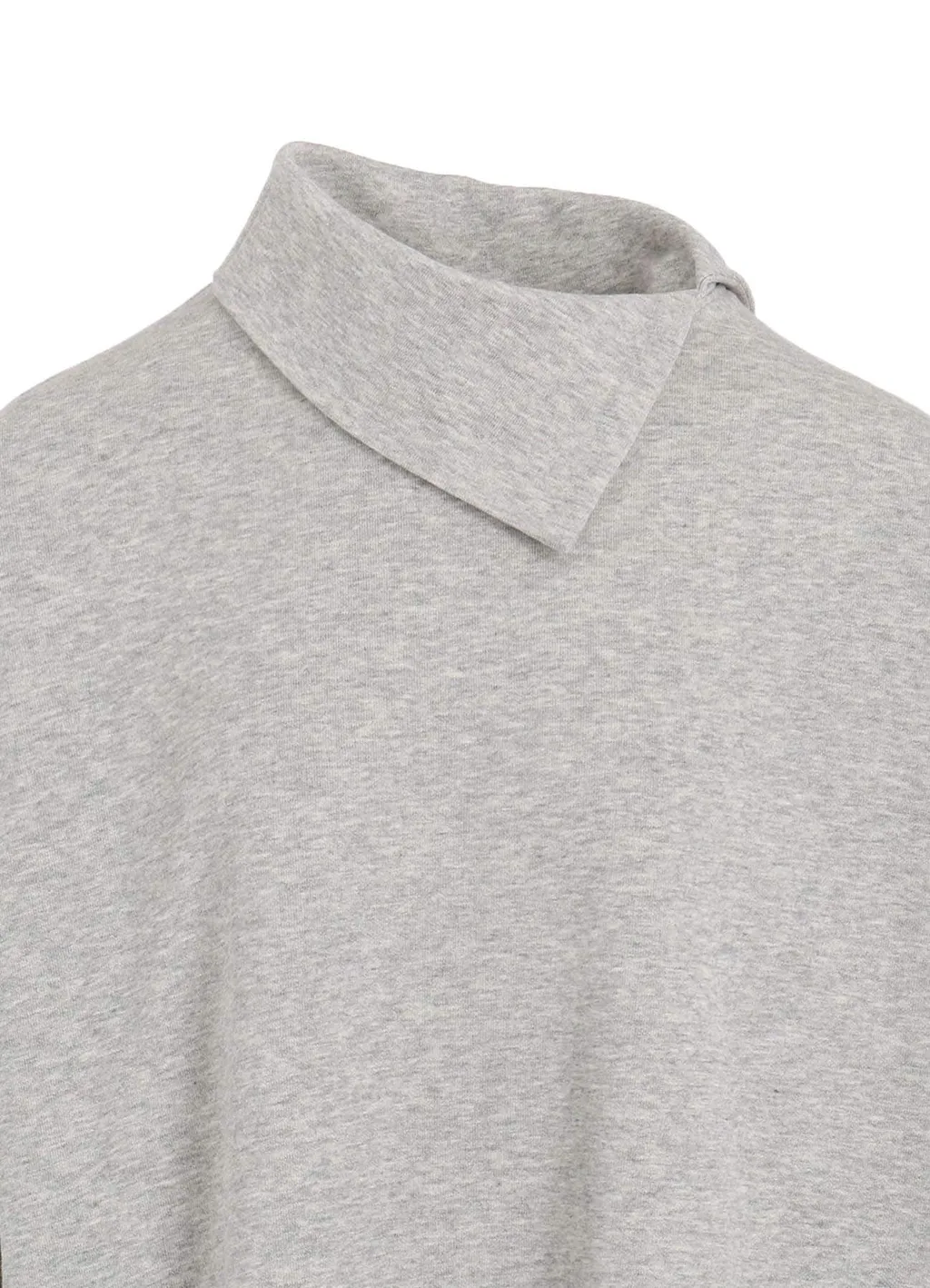 Cotton Mini Fleece Asymmetric Collar Pullover