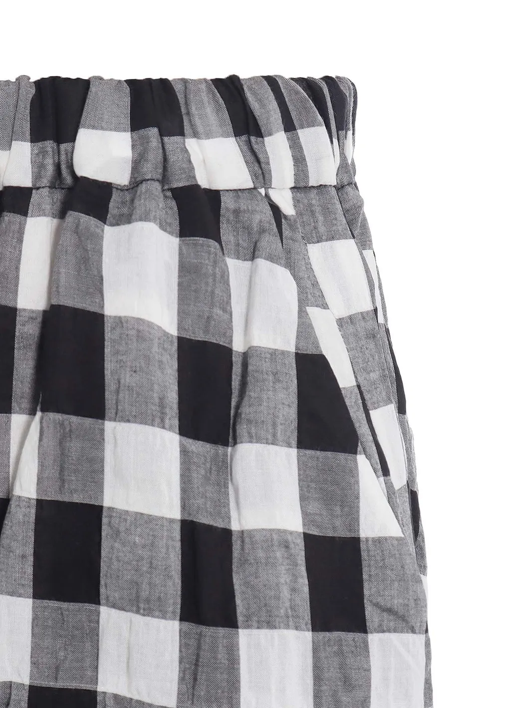Shirring Plaid Pants