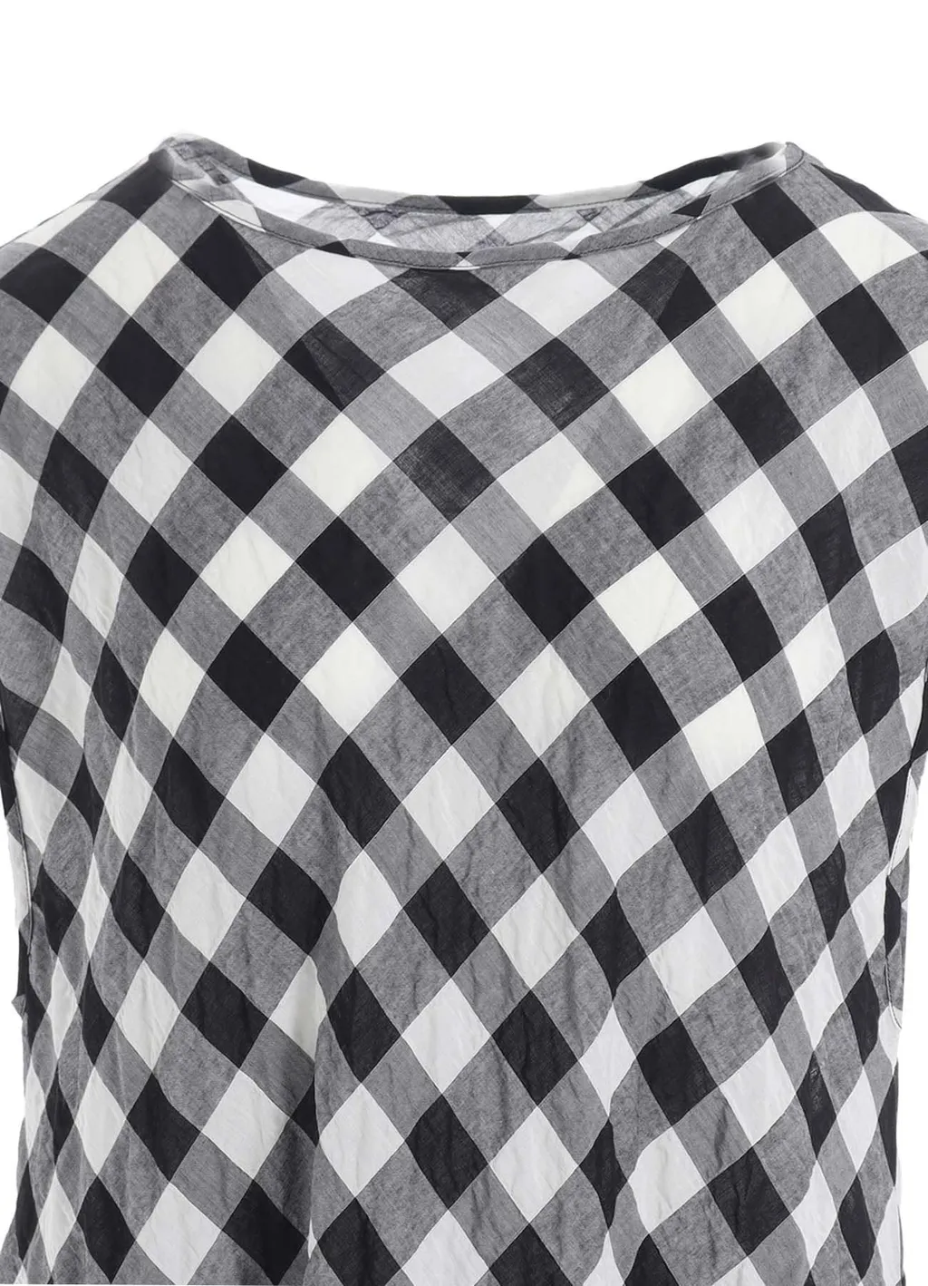 Shirring Plaid Jumper Dress