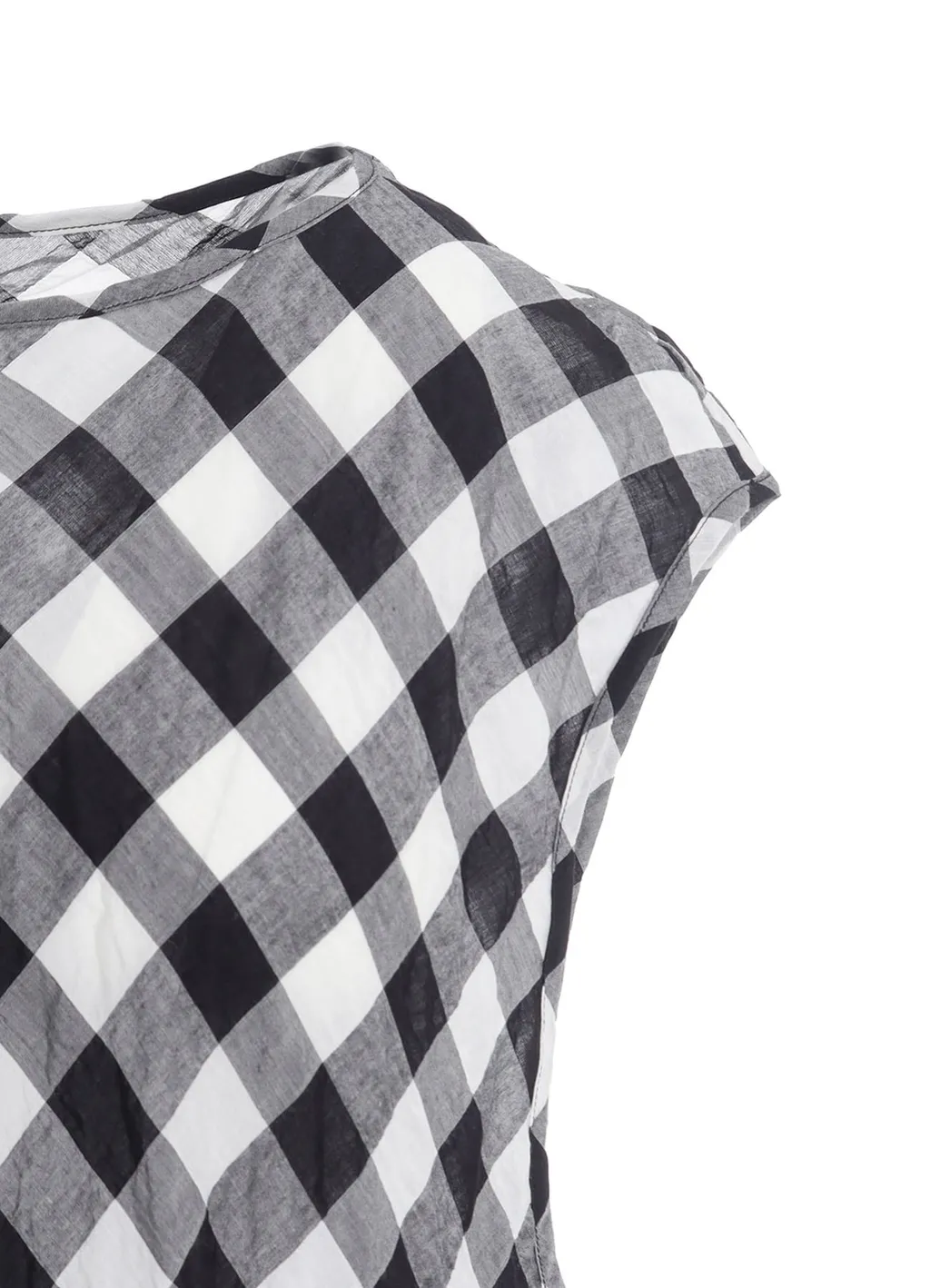 Shirring Plaid Jumper Dress