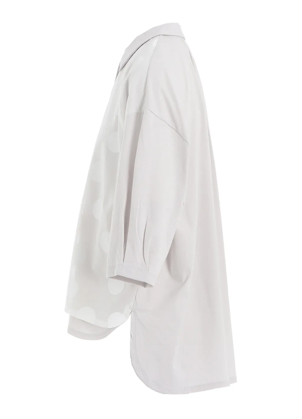 Jersey + Voile Dot Print Shirt Cardigan