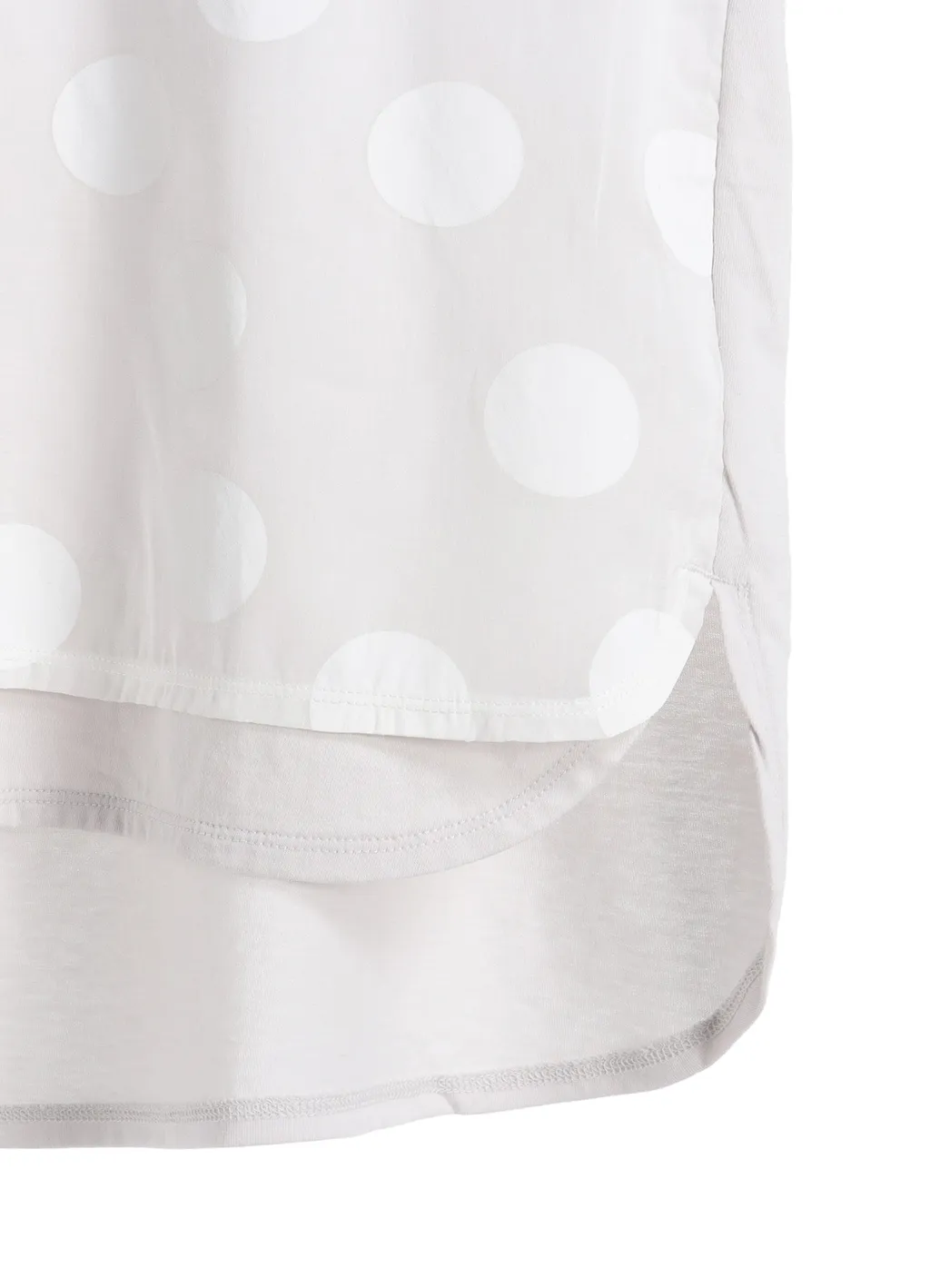 Jersey + Voile Dot Print Shirt Cardigan