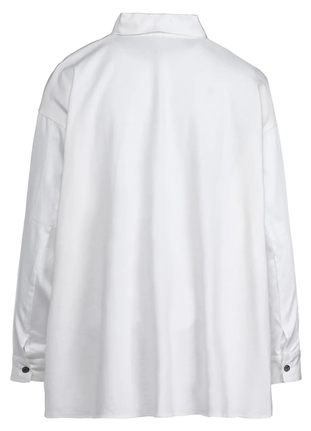 Cotton Satin Switching Collar Shirt