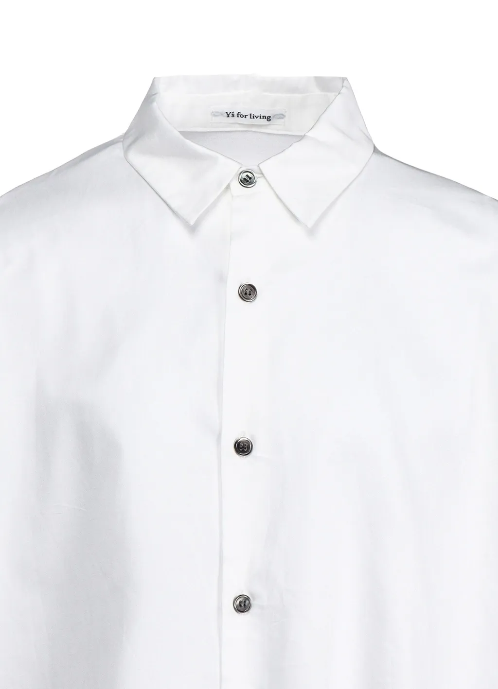 Cotton Satin Switching Collar Shirt