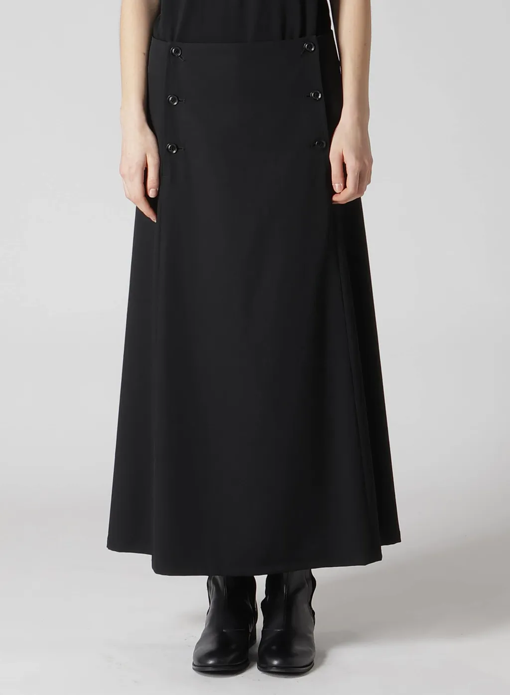 Wool Gabardine Back Lace Up Sailor Skirt