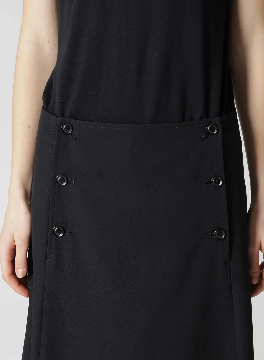 Wool Gabardine Back Lace Up Sailor Skirt