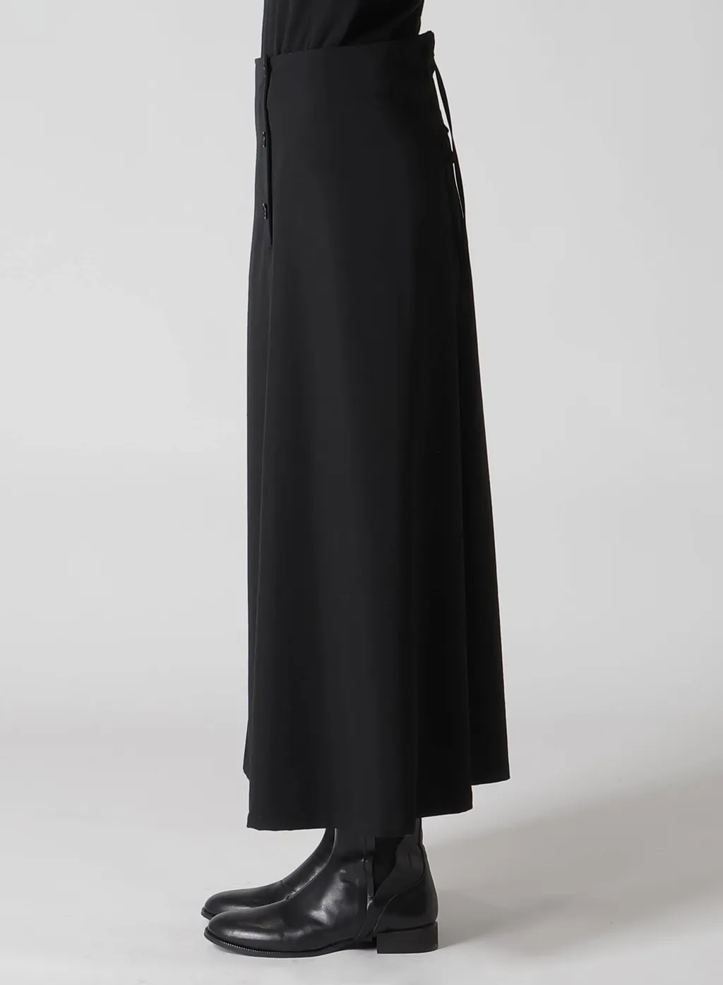 Wool Gabardine Back Lace Up Sailor Skirt