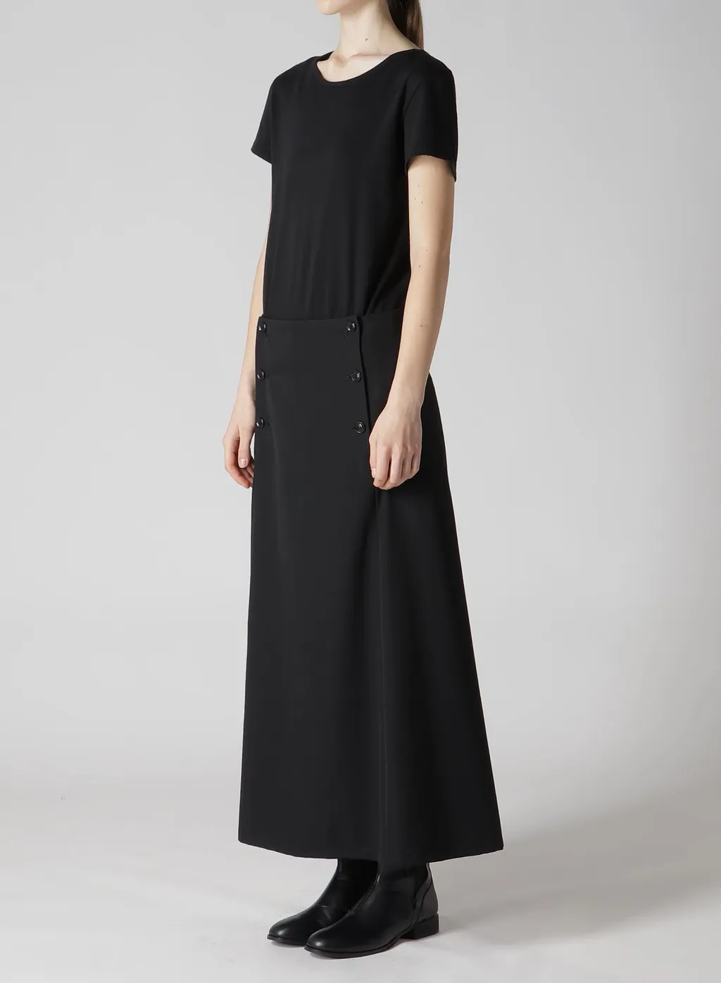 Wool Gabardine Back Lace Up Sailor Skirt