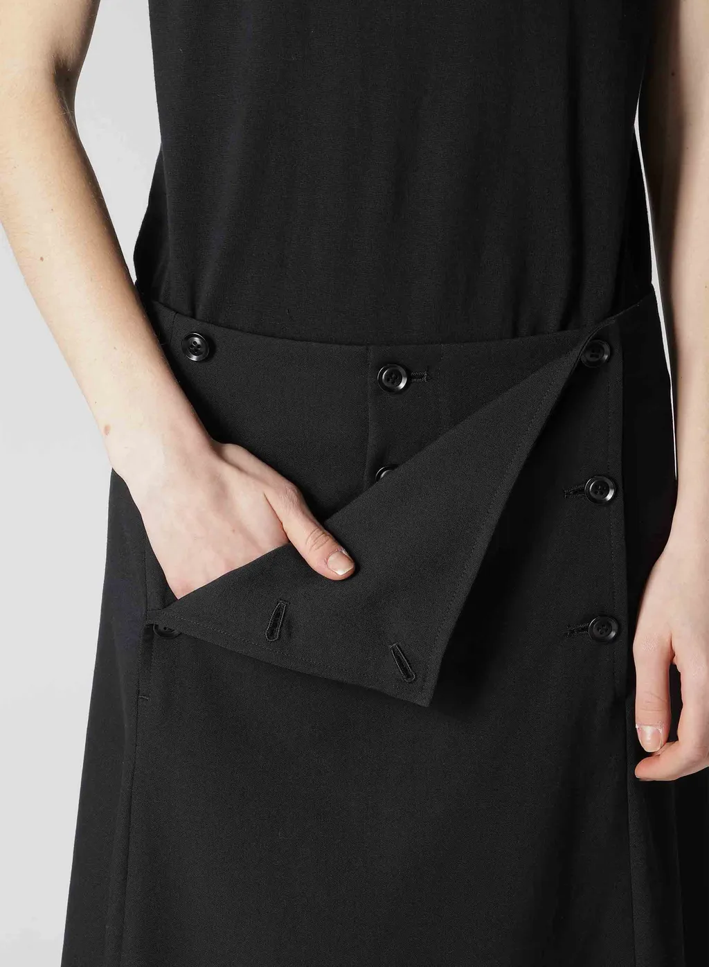 Wool Gabardine Back Lace Up Sailor Skirt