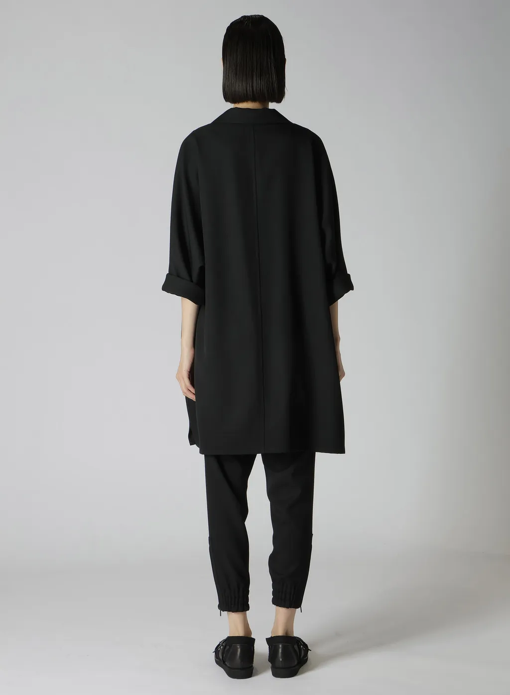 2/60 Wool Gabardine Open Collar Dolman Slv Dress
