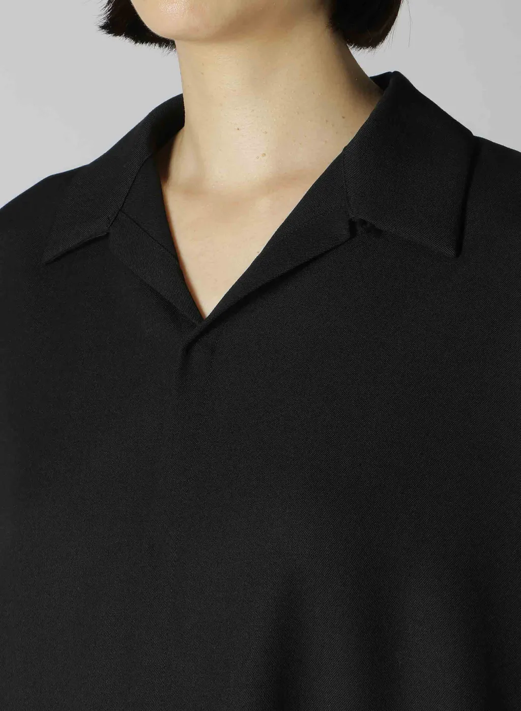2/60 Wool Gabardine Open Collar Dolman Slv Dress
