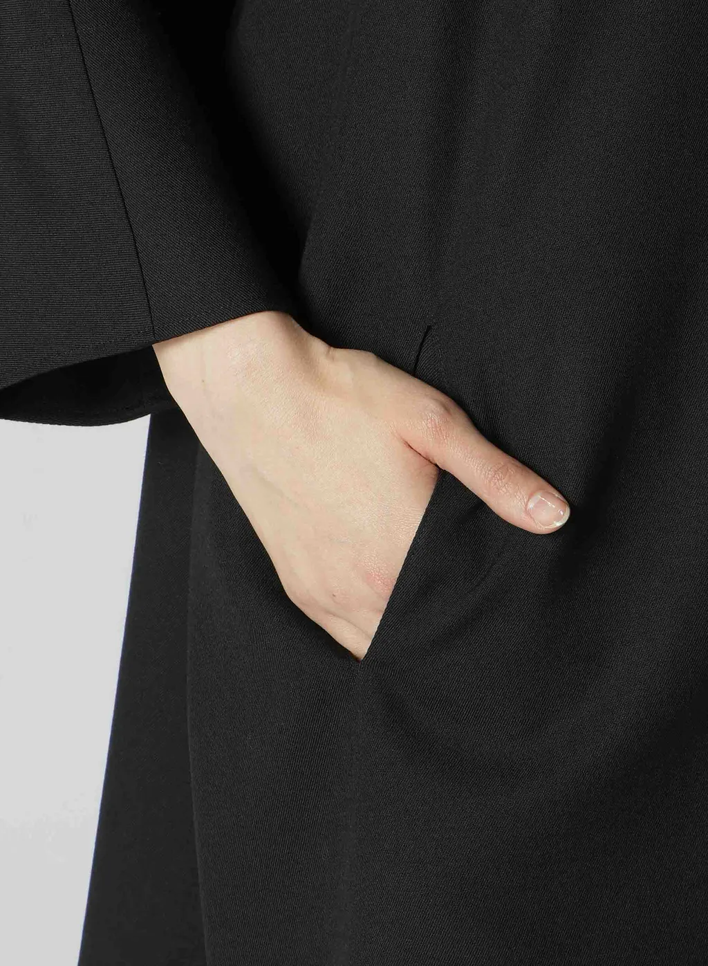 2/60 Wool Gabardine Open Collar Dolman Slv Dress