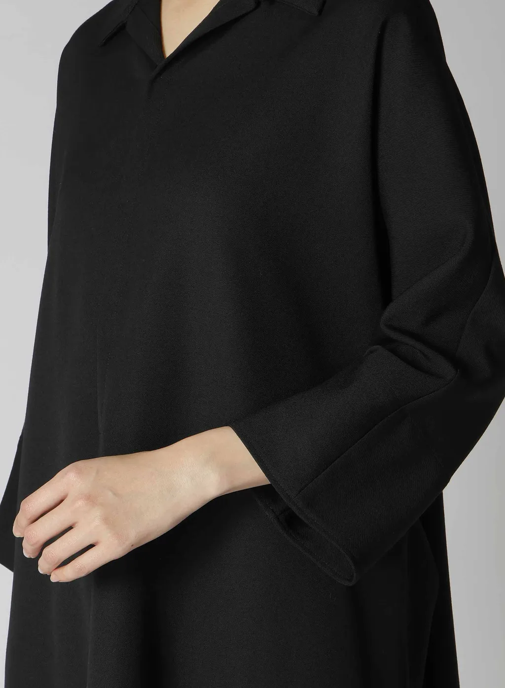 2/60 Wool Gabardine Open Collar Dolman Slv Dress