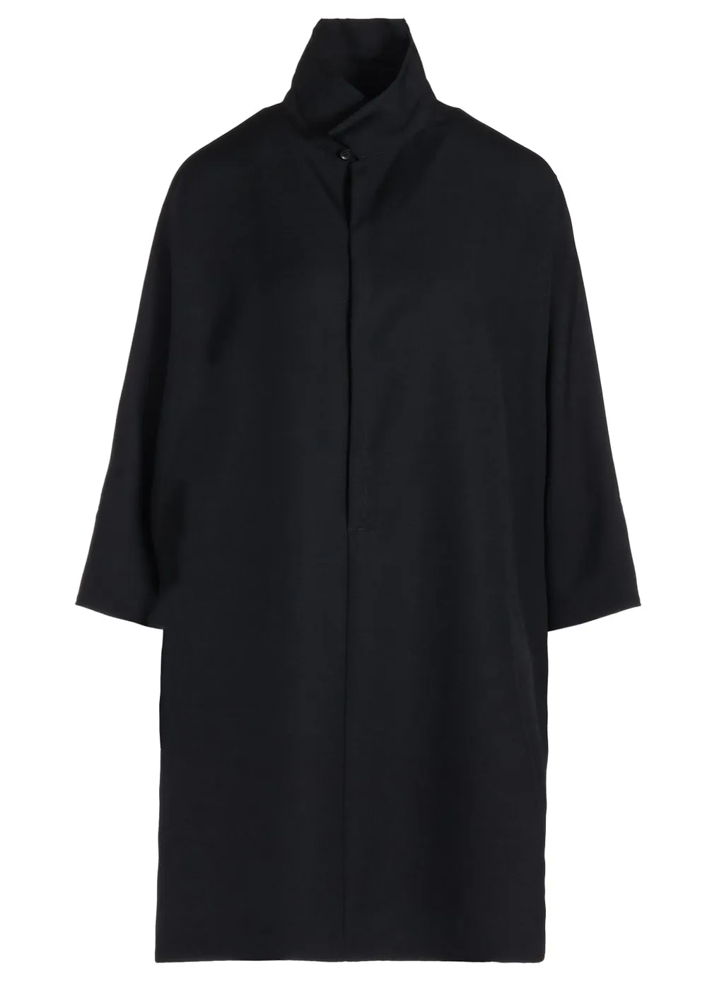 2/60 Wool Gabardine Open Collar Dolman Slv Dress