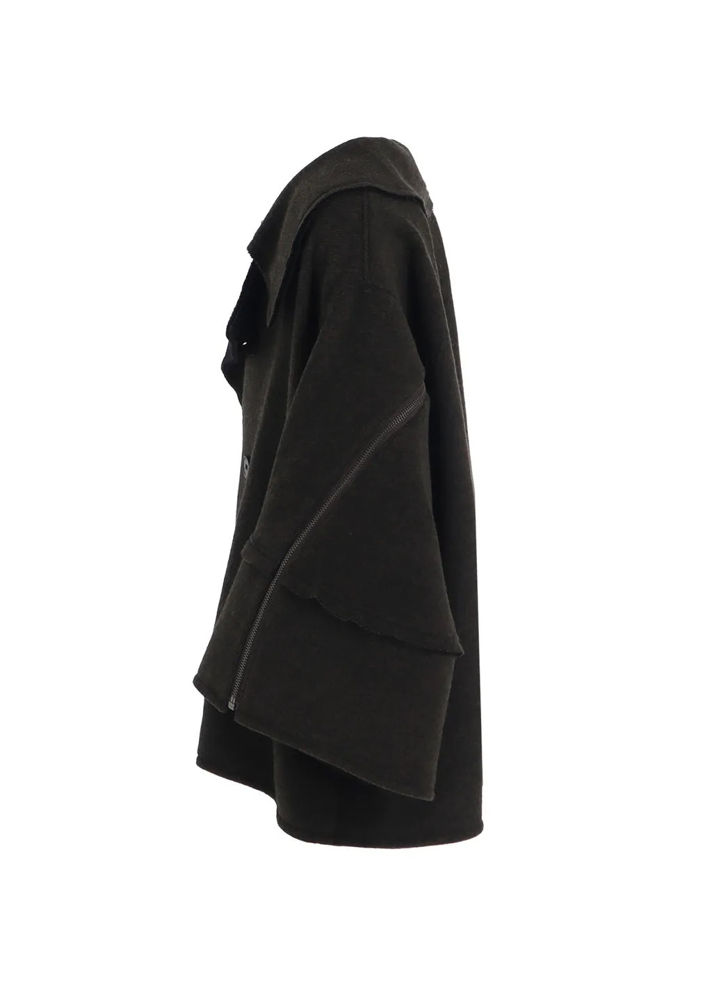 Double Weave Melton Short Length Big Sleeve Double Coat