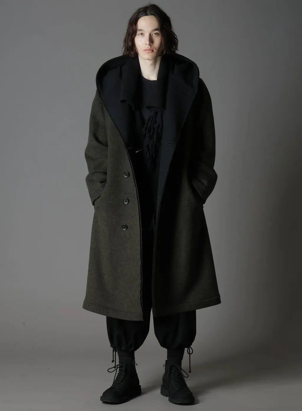 Double Weave Melton Unrrimmed Hooded Coat