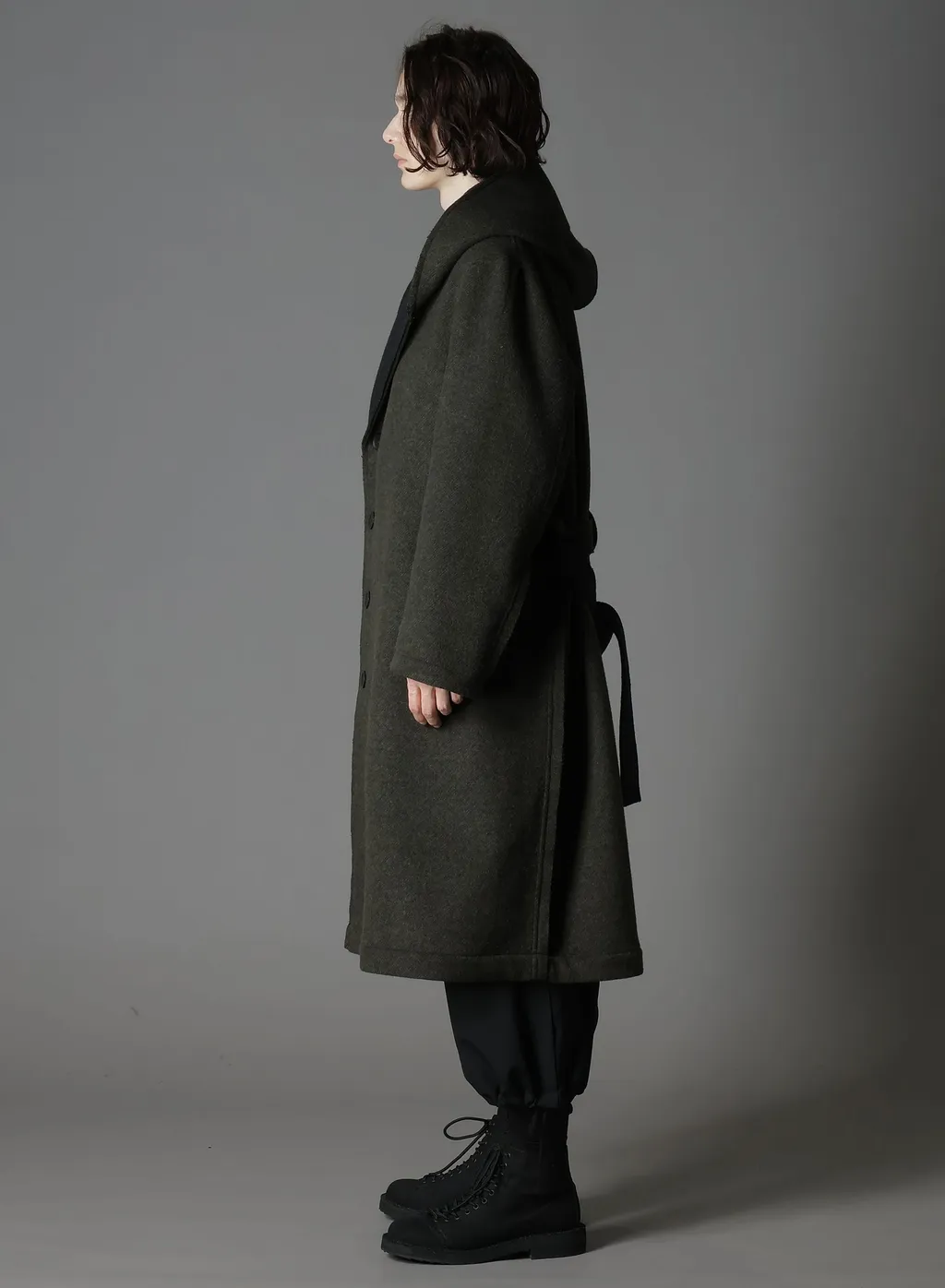 Double Weave Melton Unrrimmed Hooded Coat