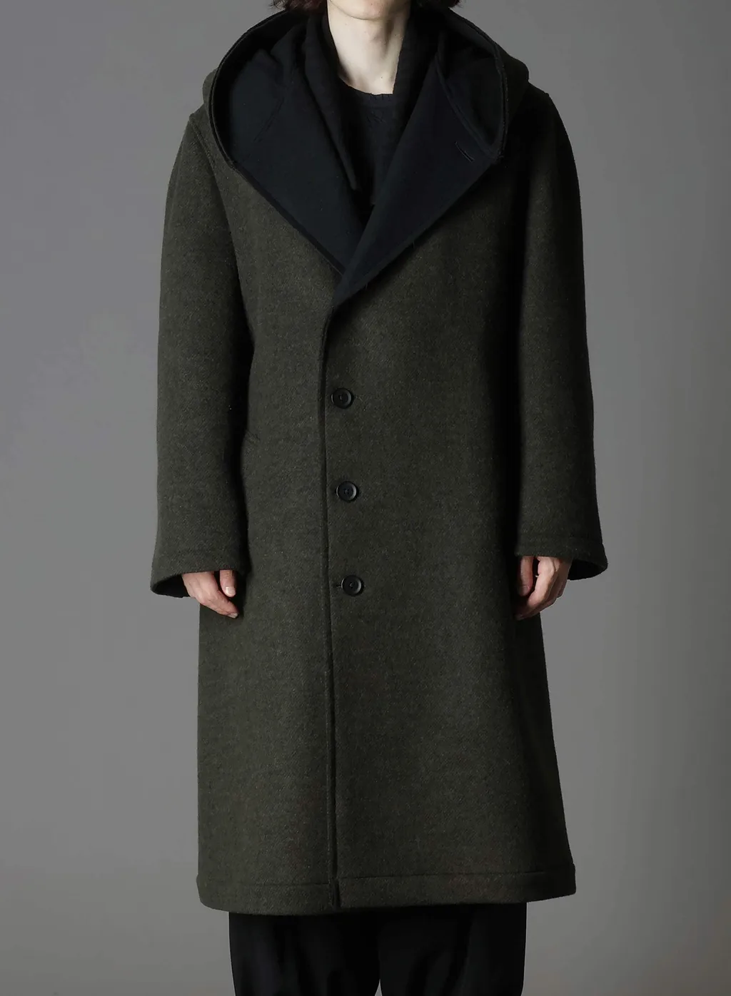 Double Weave Melton Unrrimmed Hooded Coat