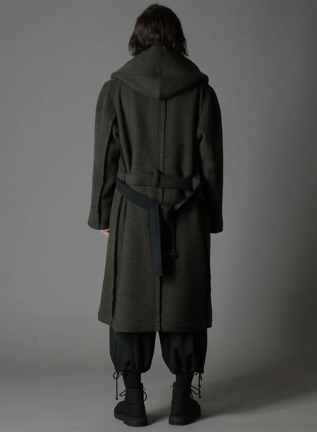Double Weave Melton Unrrimmed Hooded Coat