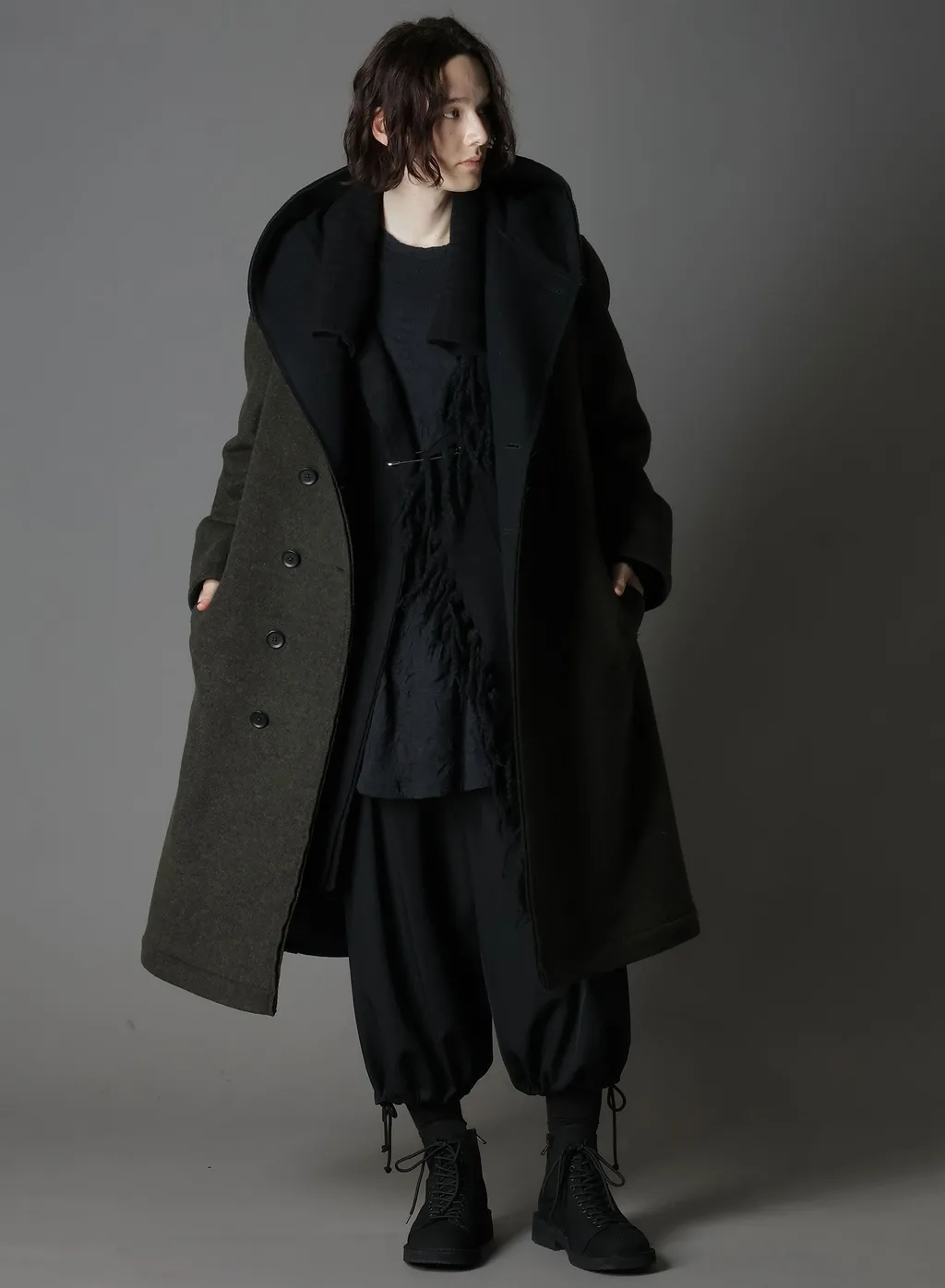 Double Weave Melton Unrrimmed Hooded Coat
