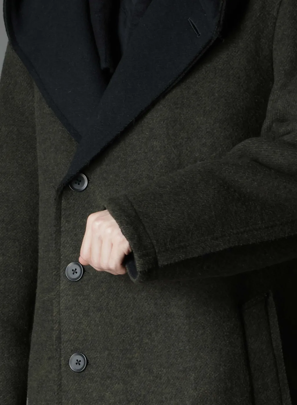 Double Weave Melton Unrrimmed Hooded Coat
