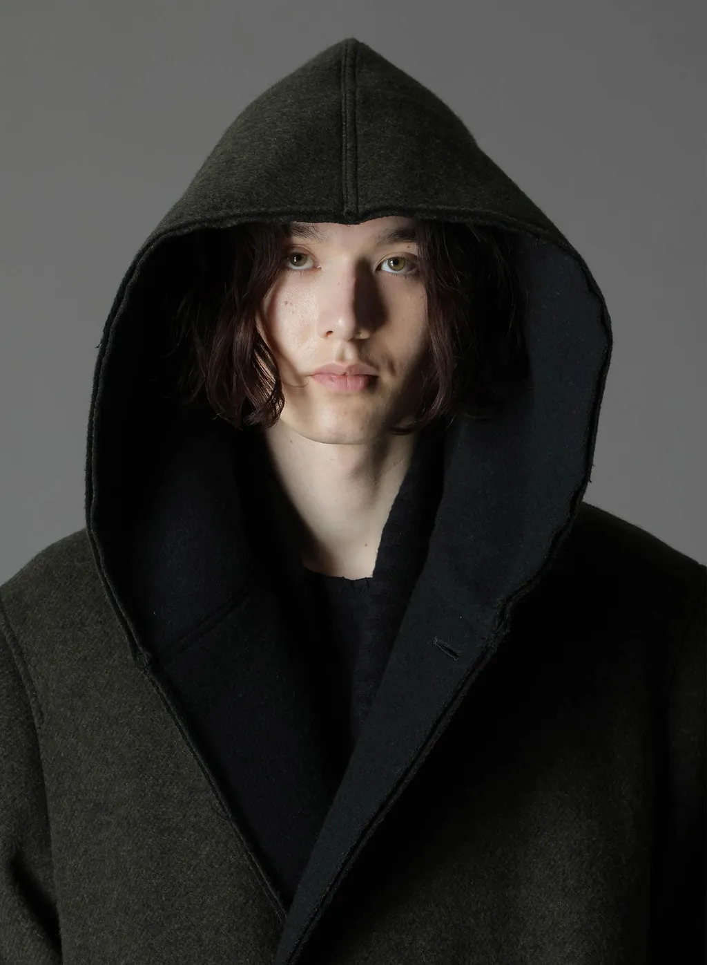 Double Weave Melton Unrrimmed Hooded Coat