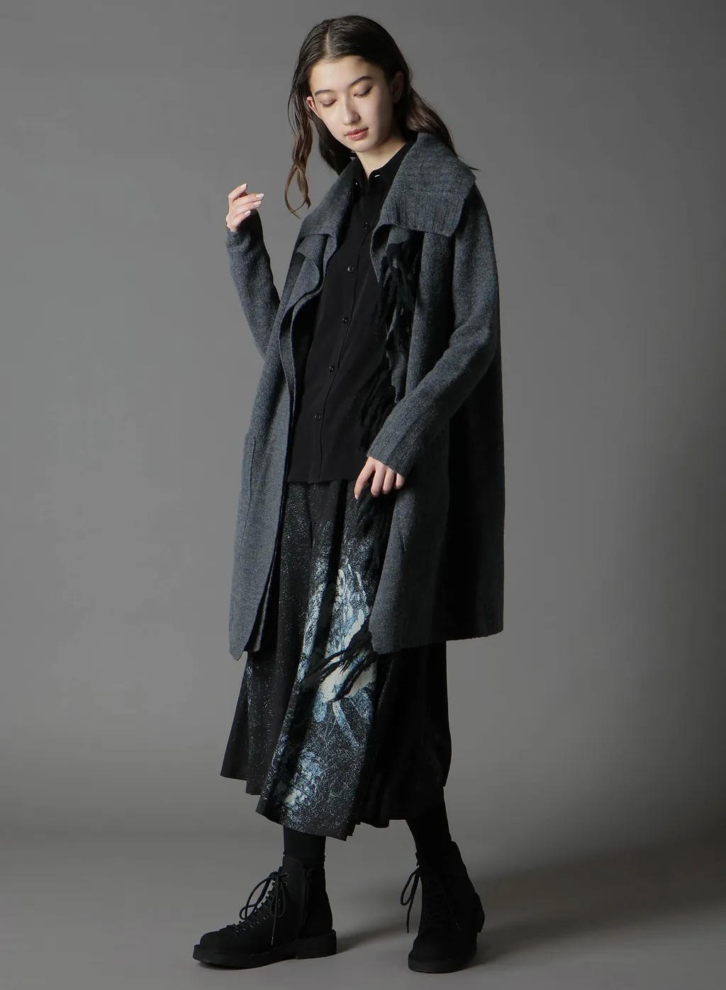 Boilmerinowool Fringe Knit Gown