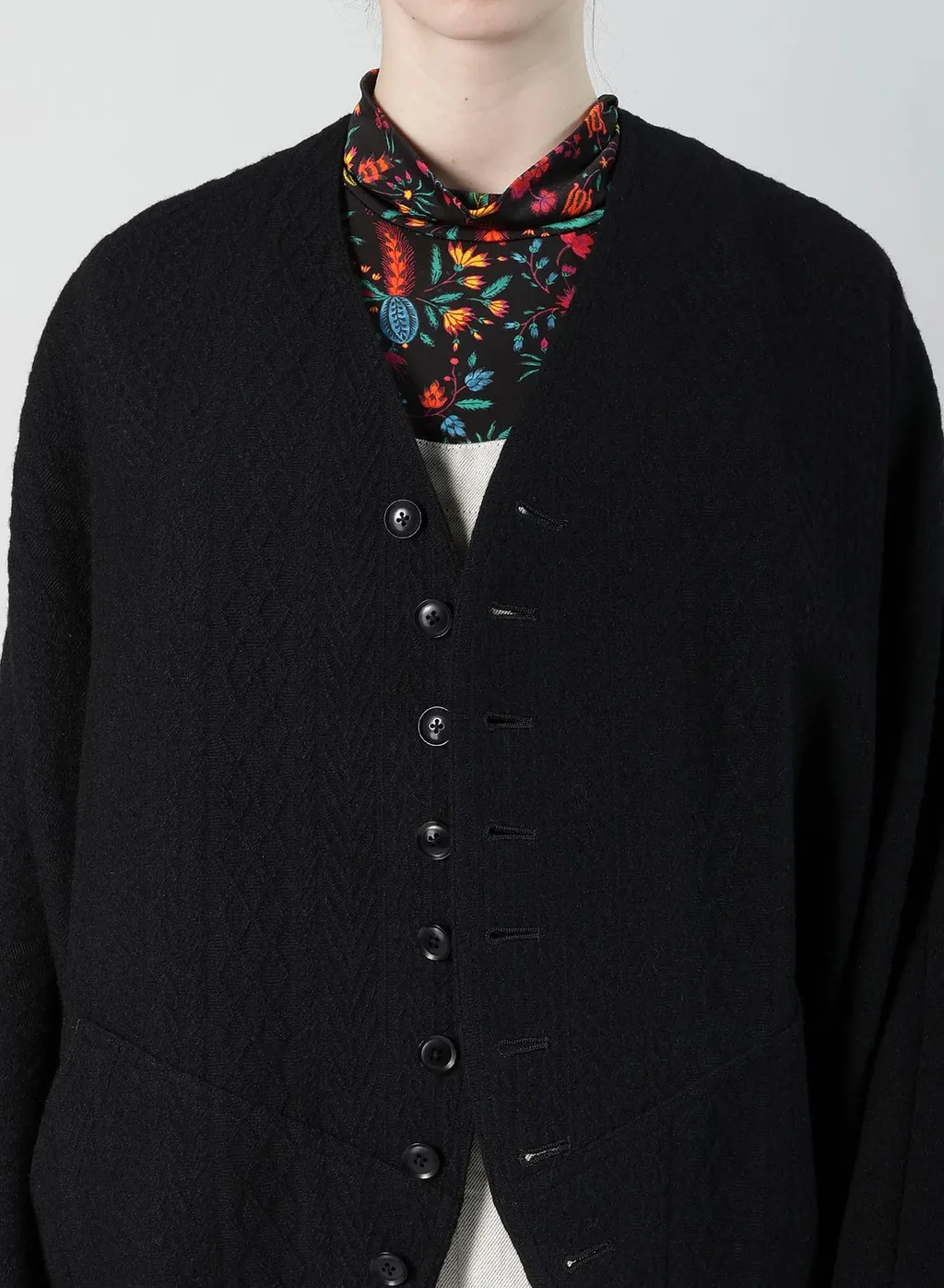 Cable Jq Knit Dolman Sleeve Jacket