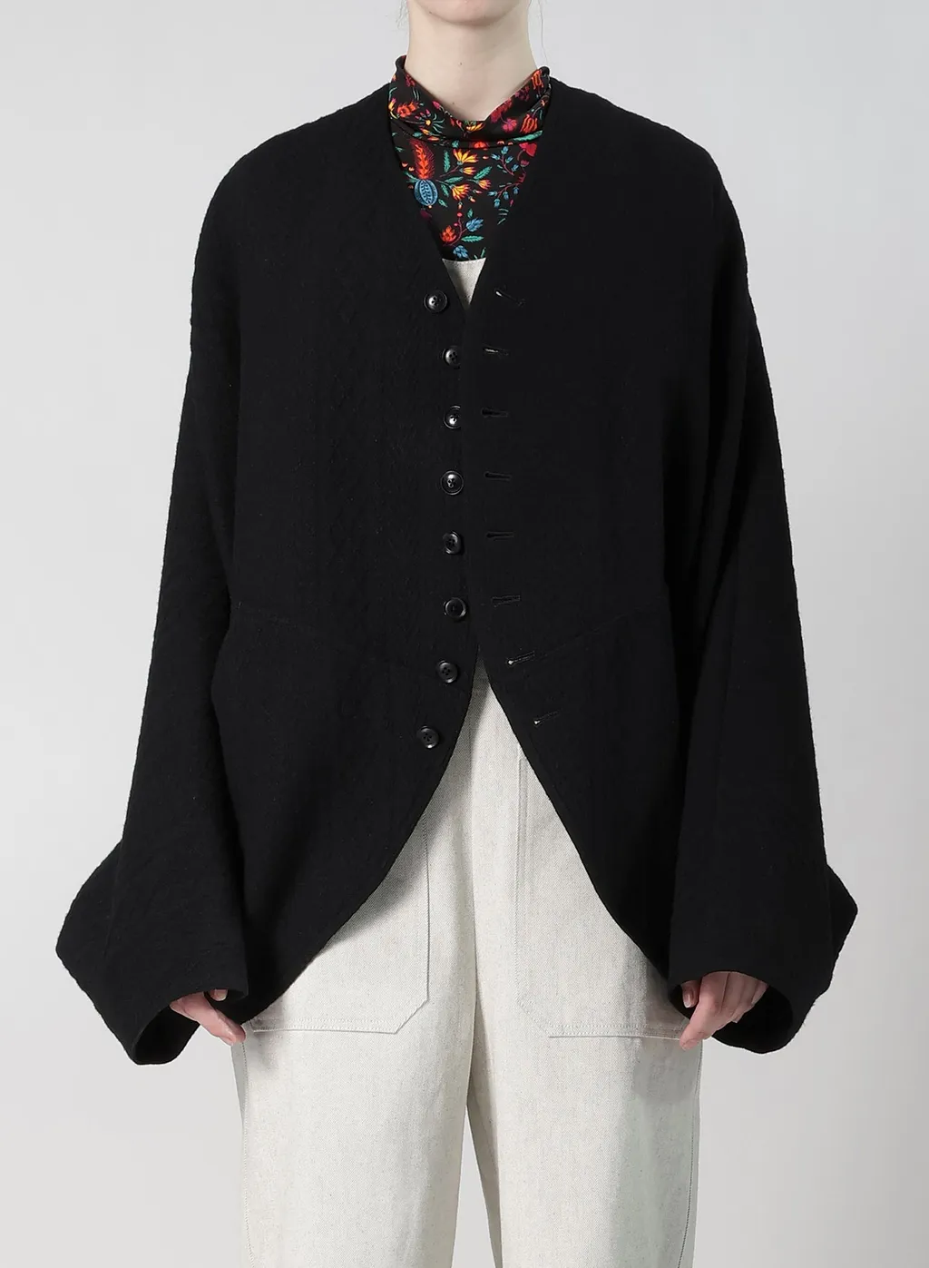 Cable Jq Knit Dolman Sleeve Jacket
