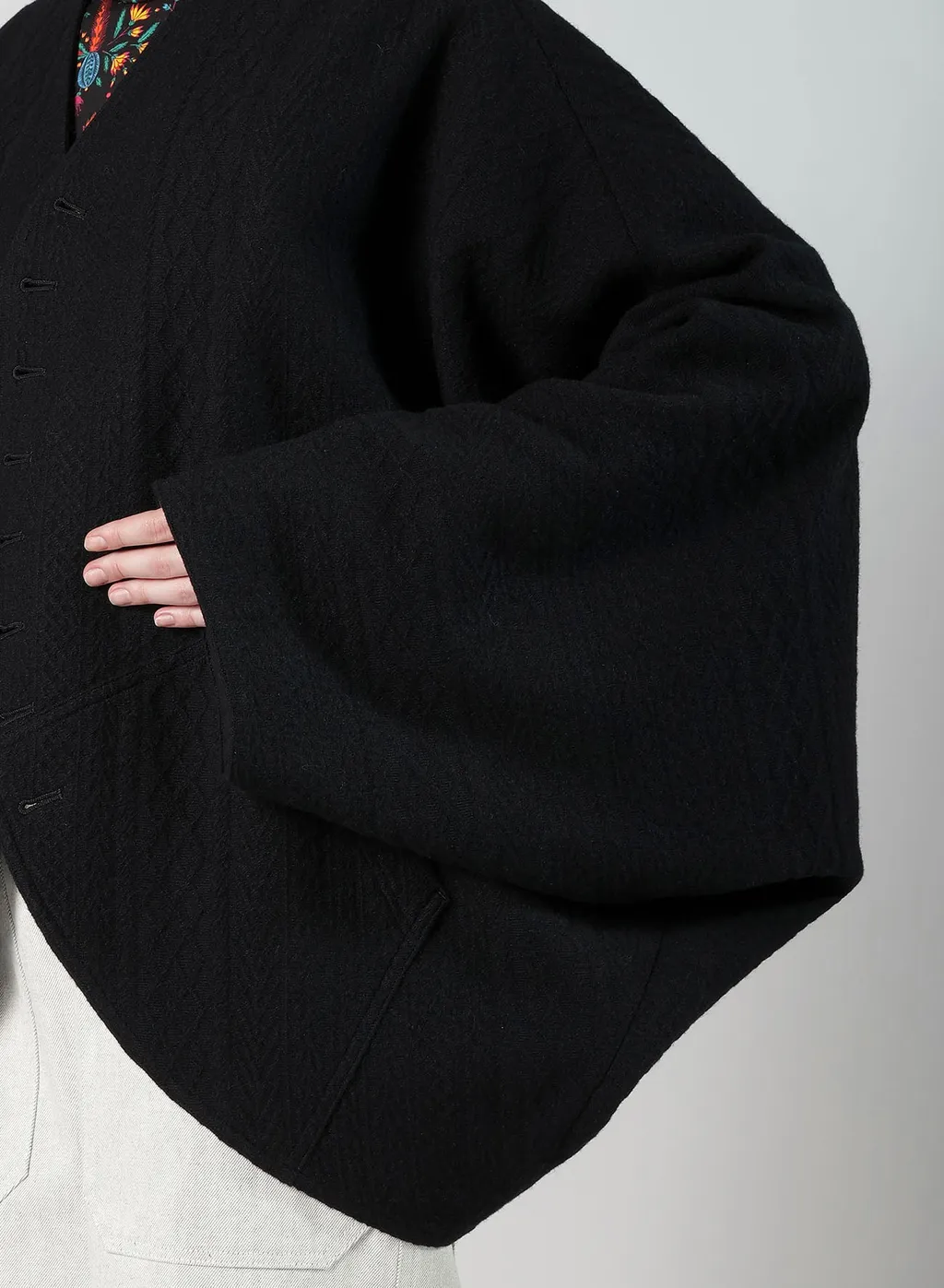 Cable Jq Knit Dolman Sleeve Jacket