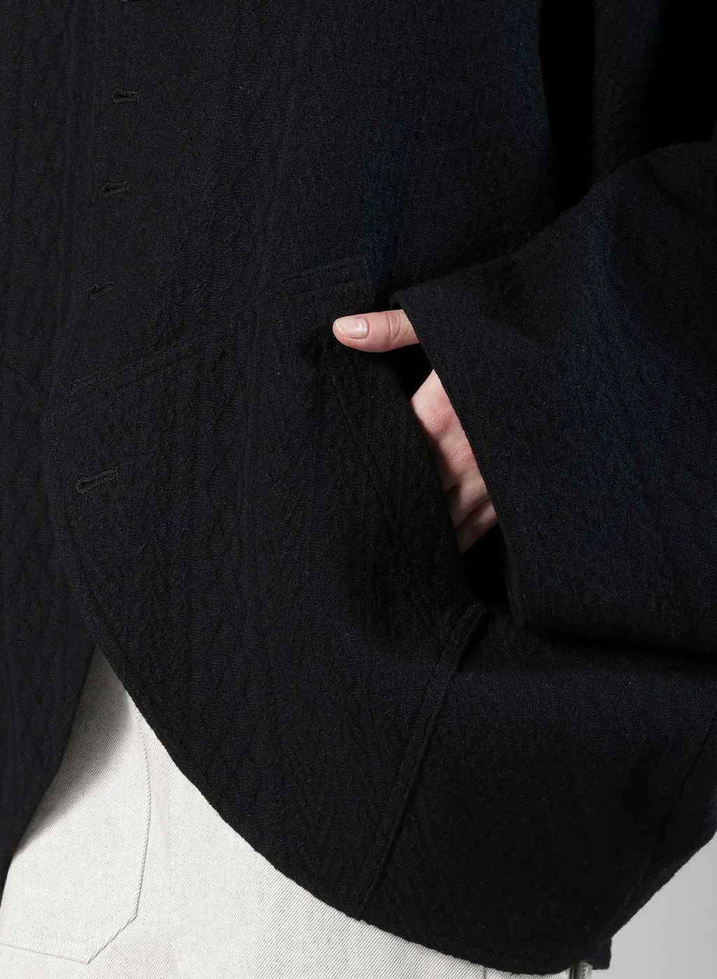 Cable Jq Knit Dolman Sleeve Jacket