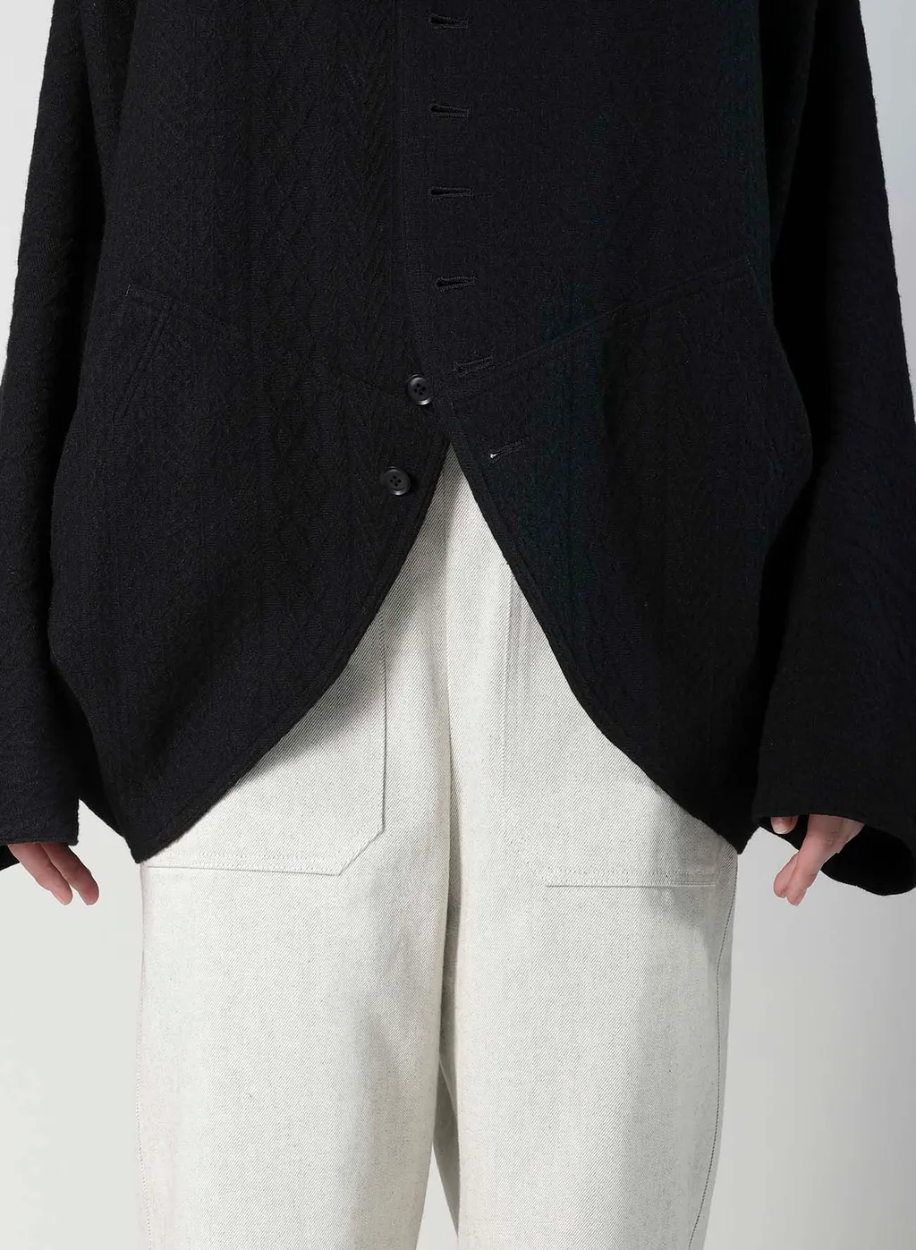 Cable Jq Knit Dolman Sleeve Jacket