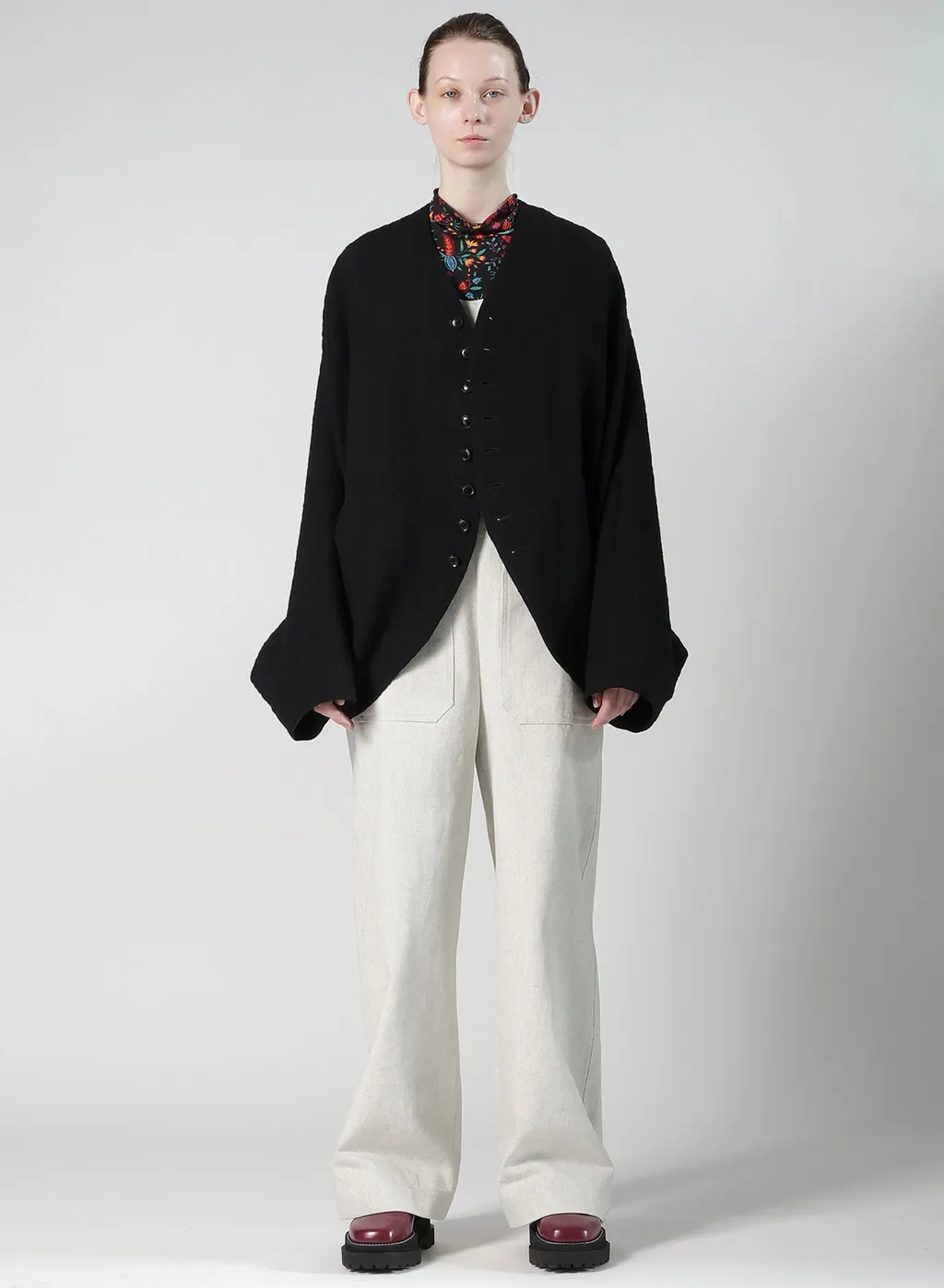 Cable Jq Knit Dolman Sleeve Jacket