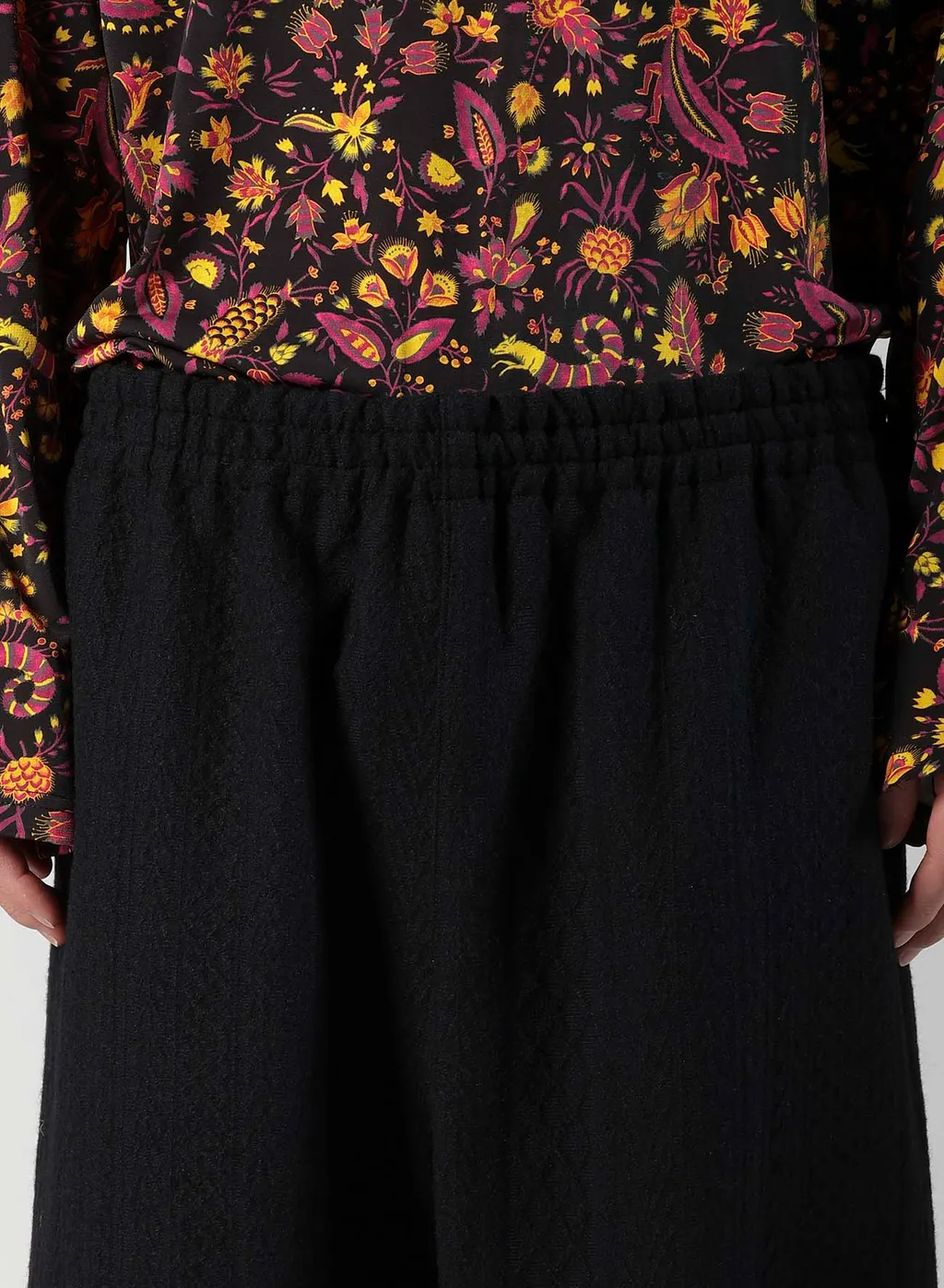 Cable Jq Knit Elastic Waist Pants