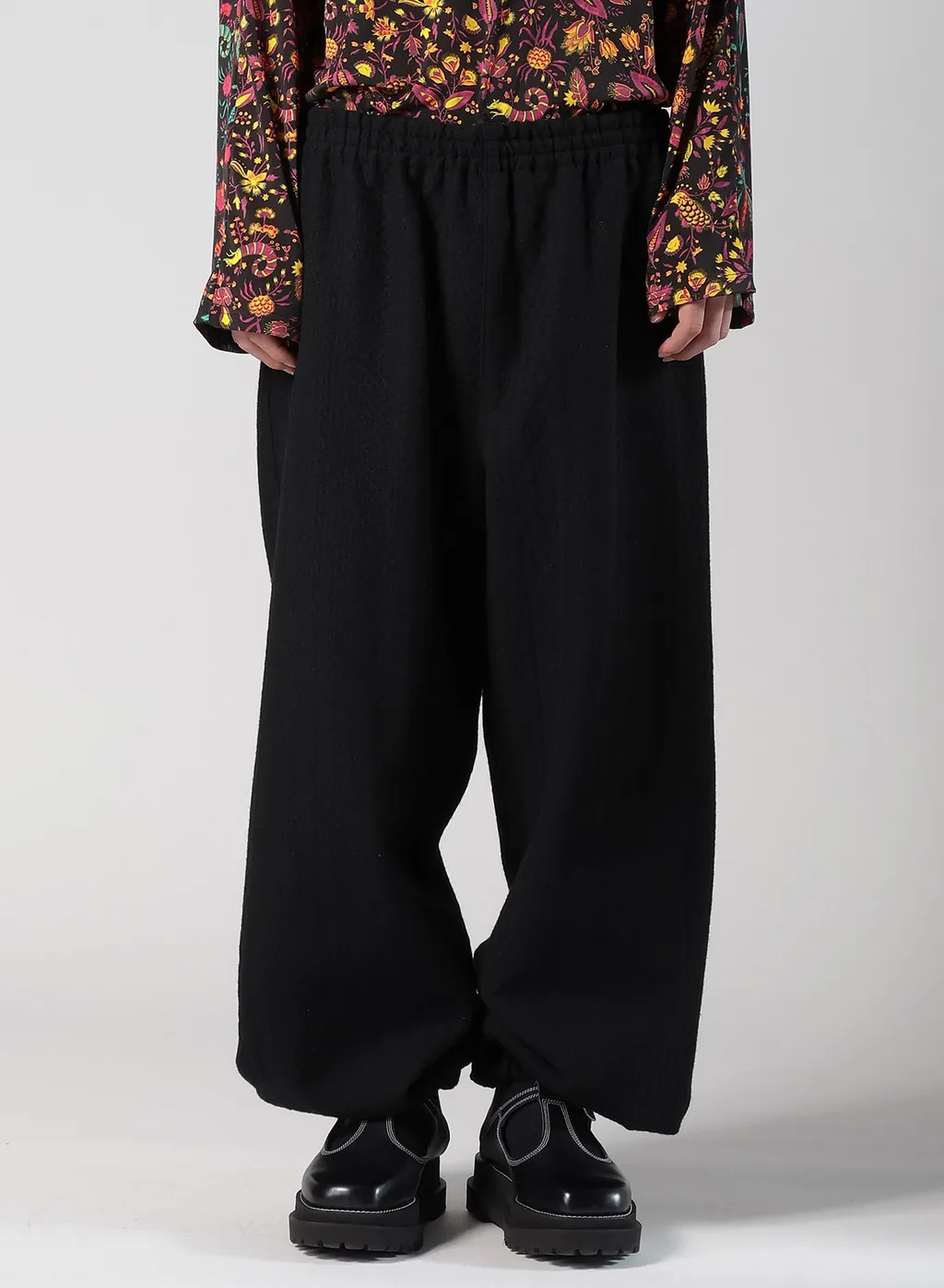 Cable Jq Knit Elastic Waist Pants
