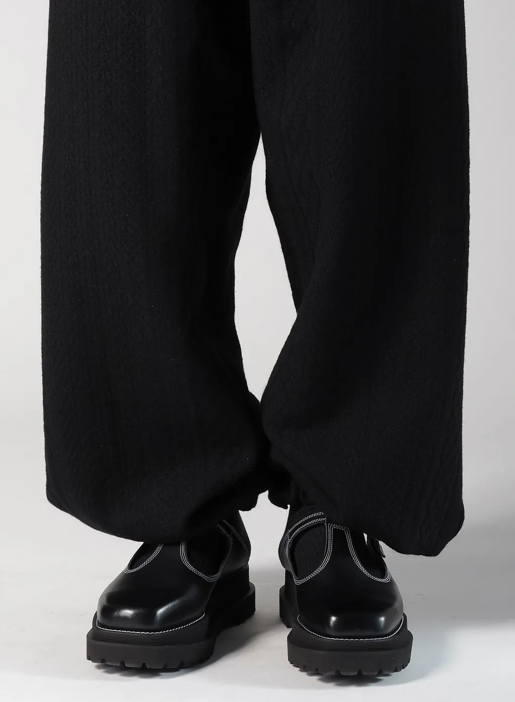 Cable Jq Knit Elastic Waist Pants