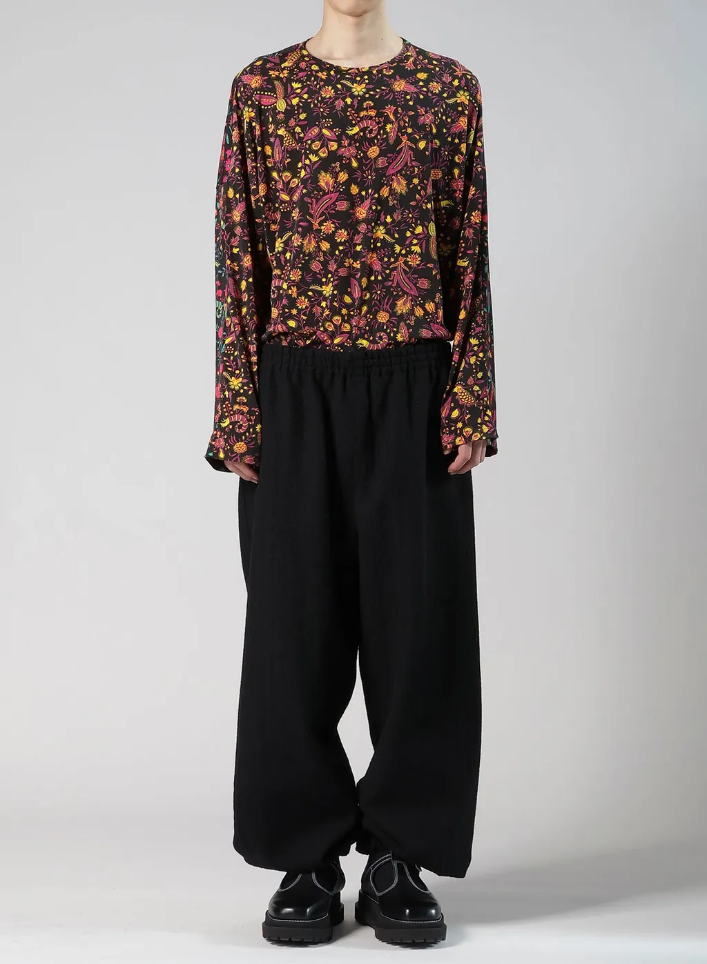 Cable Jq Knit Elastic Waist Pants