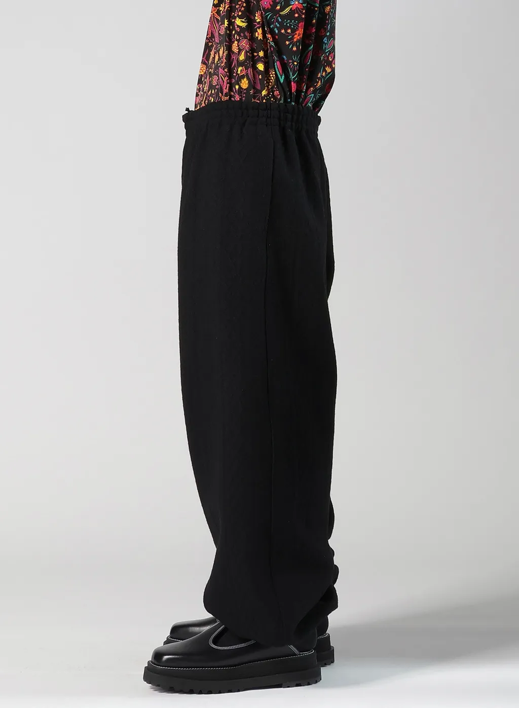 Cable Jq Knit Elastic Waist Pants