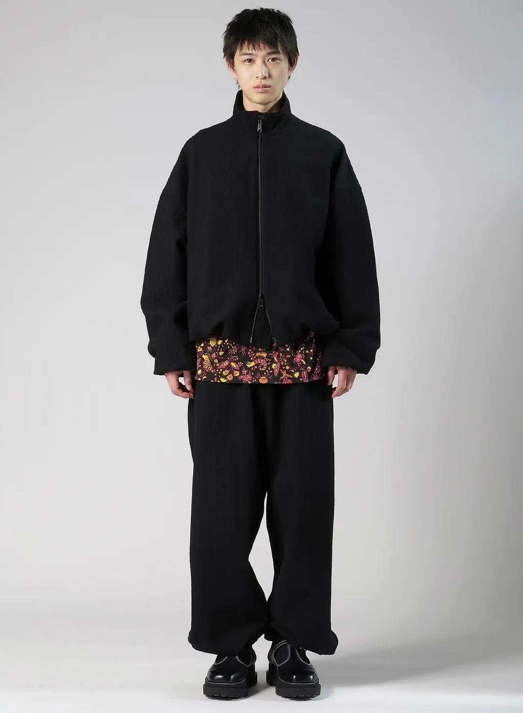 Cable Jq Knit Elastic Waist Pants