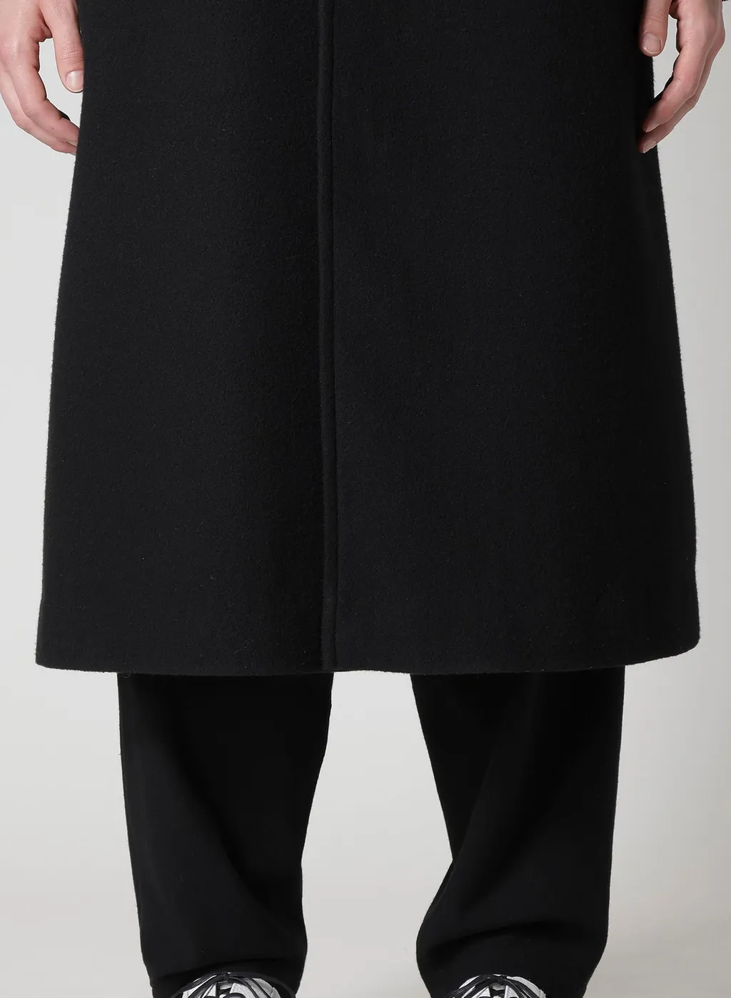 Airy Mosser Long Coat With Nylon Lining