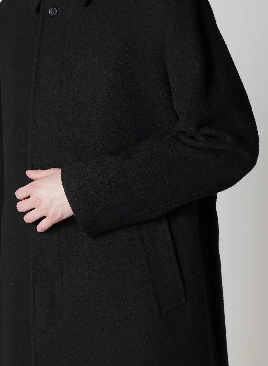 Airy Mosser Long Coat With Nylon Lining