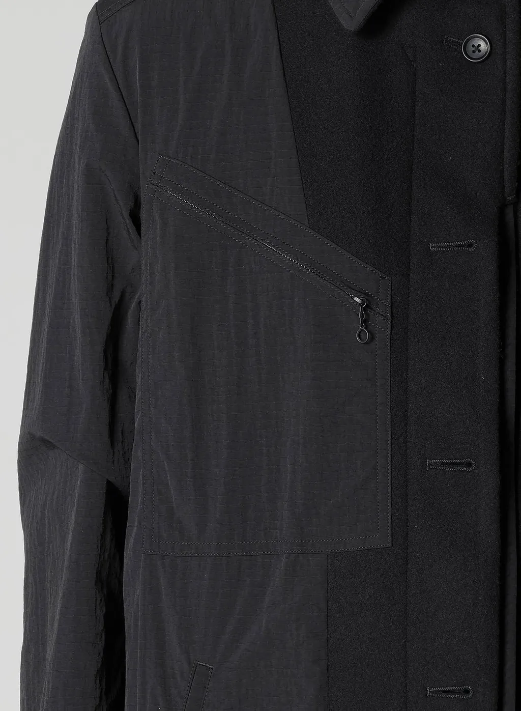 Airy Mosser Long Coat With Nylon Lining