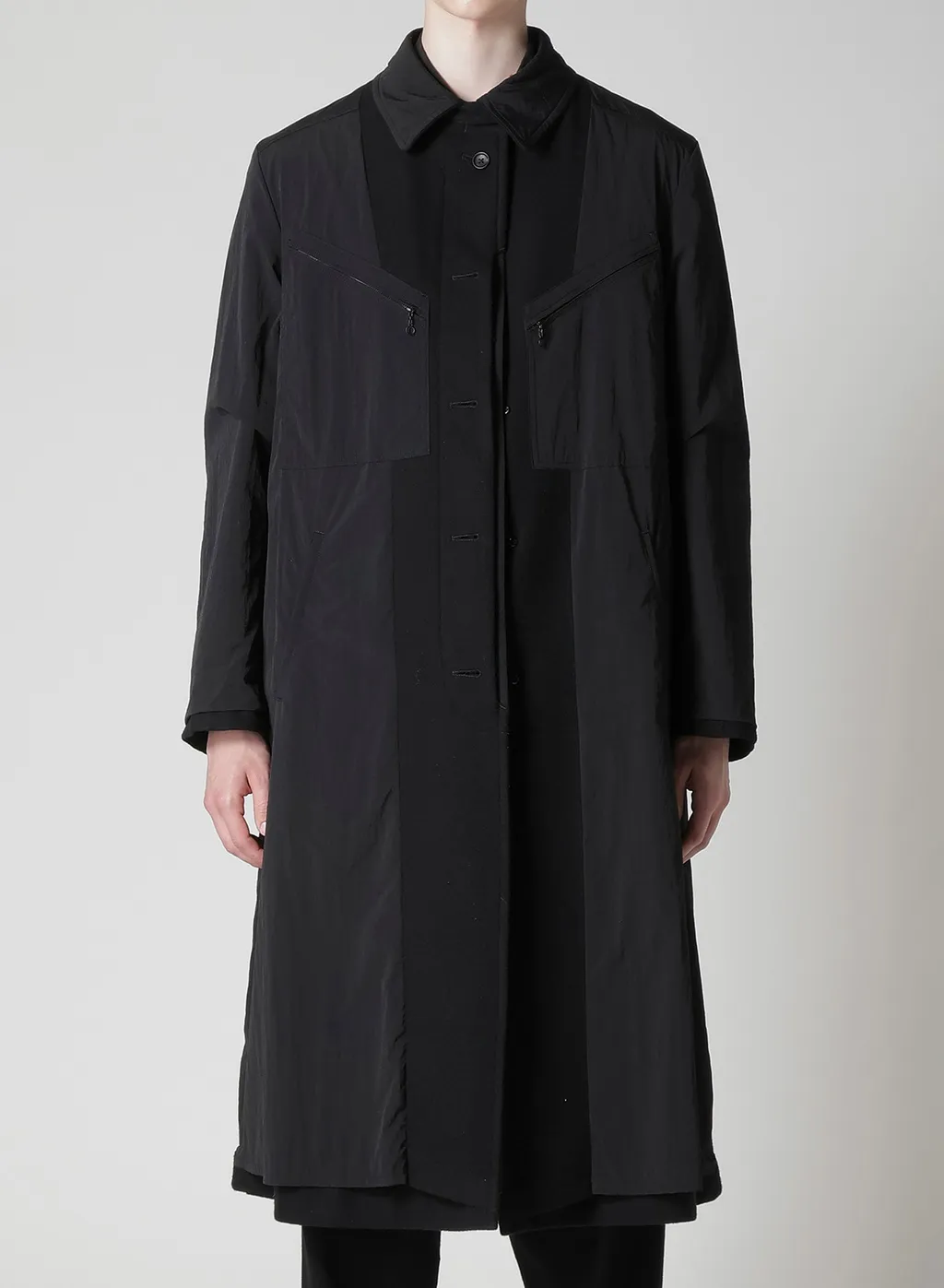 Airy Mosser Long Coat With Nylon Lining