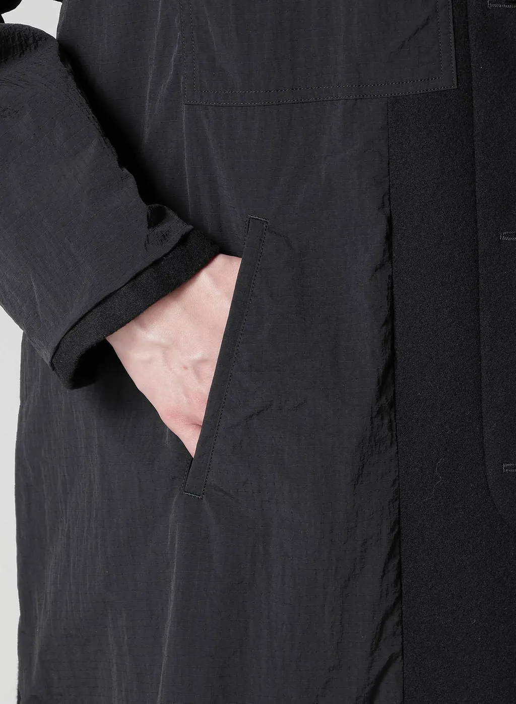 Airy Mosser Long Coat With Nylon Lining
