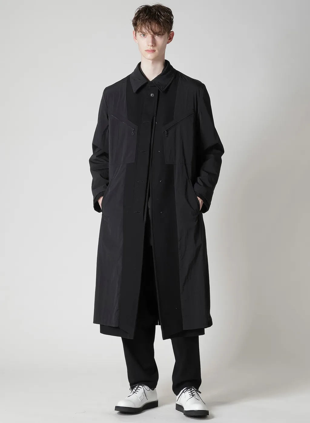 Airy Mosser Long Coat With Nylon Lining