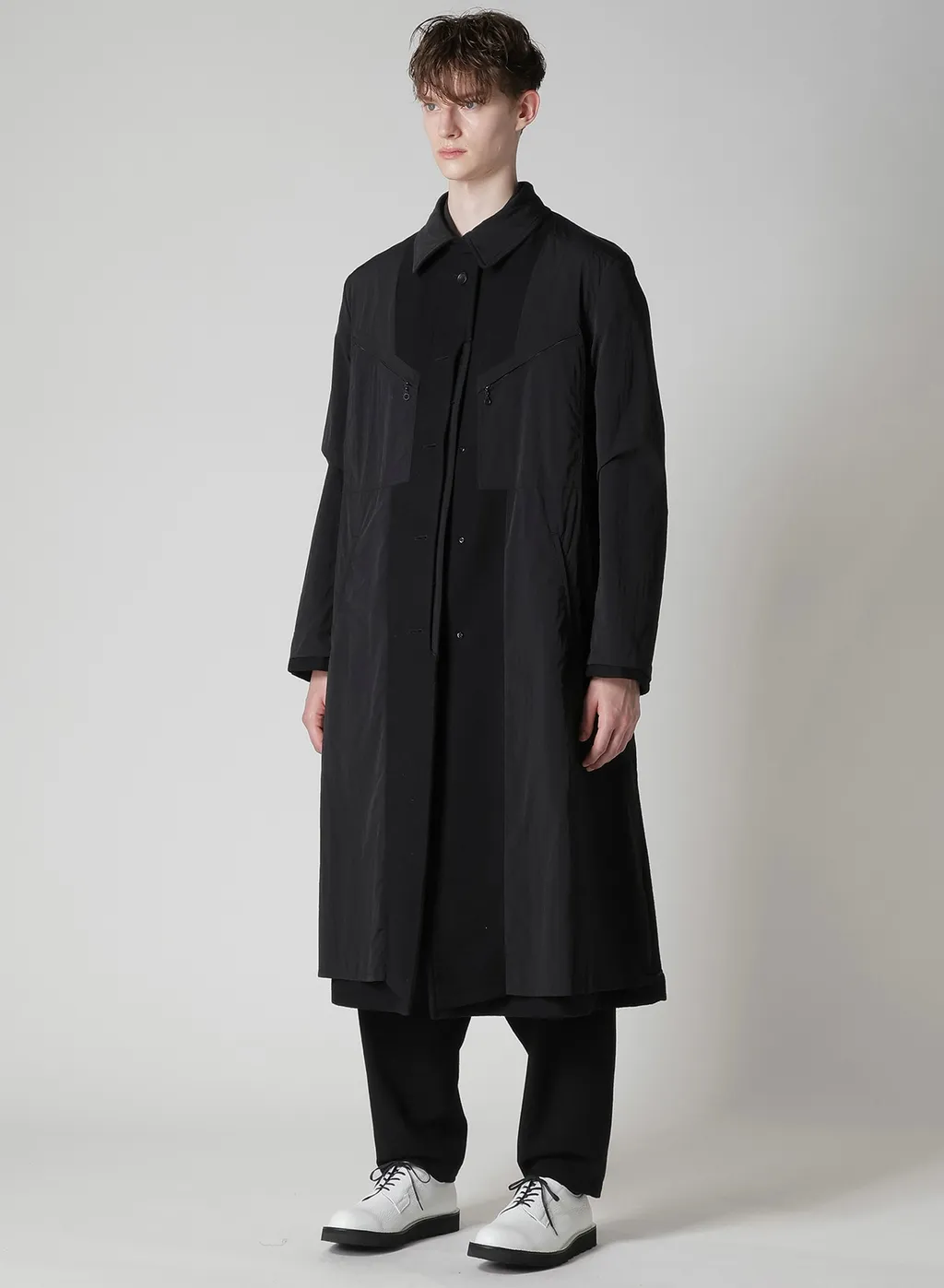 Airy Mosser Long Coat With Nylon Lining