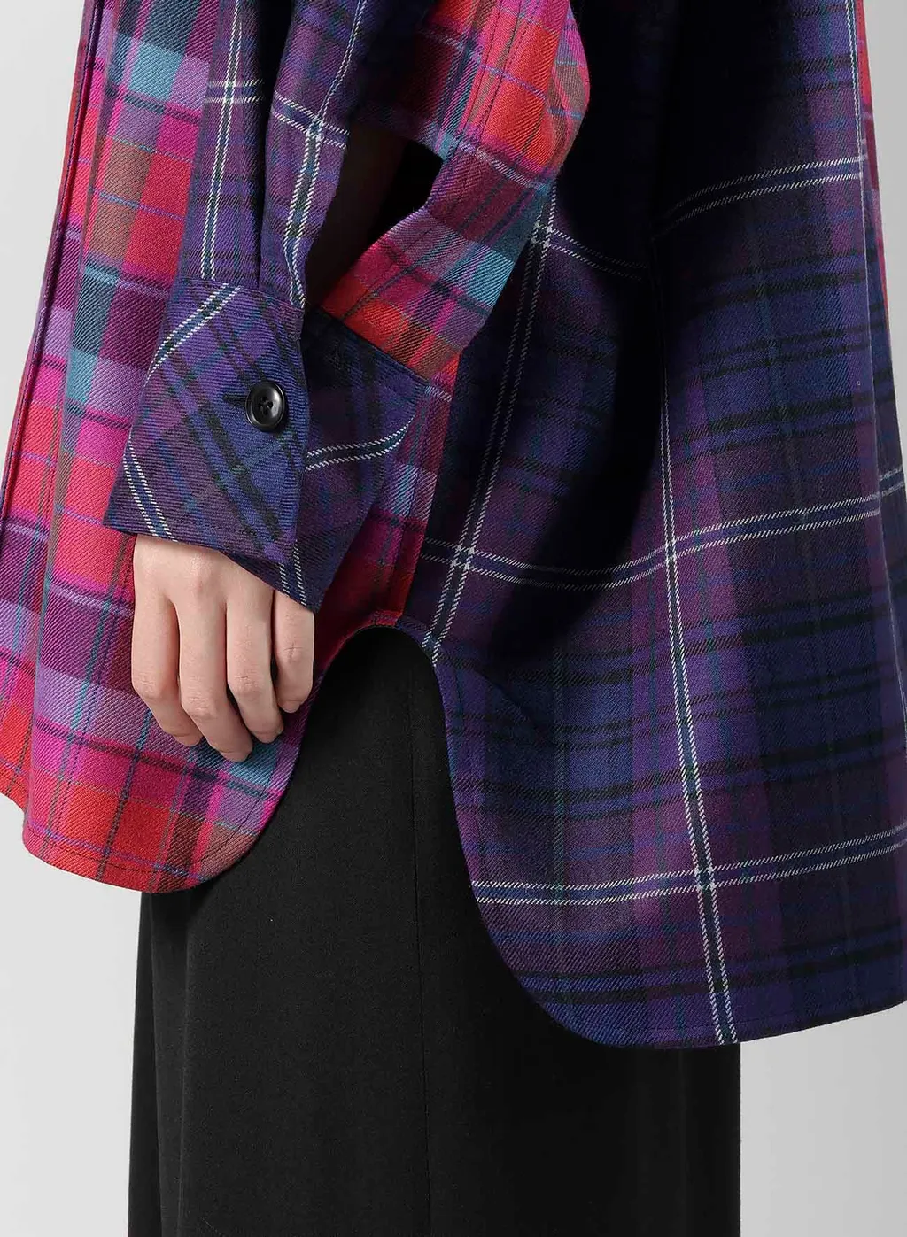 Plaid Shirt Collar Blouse